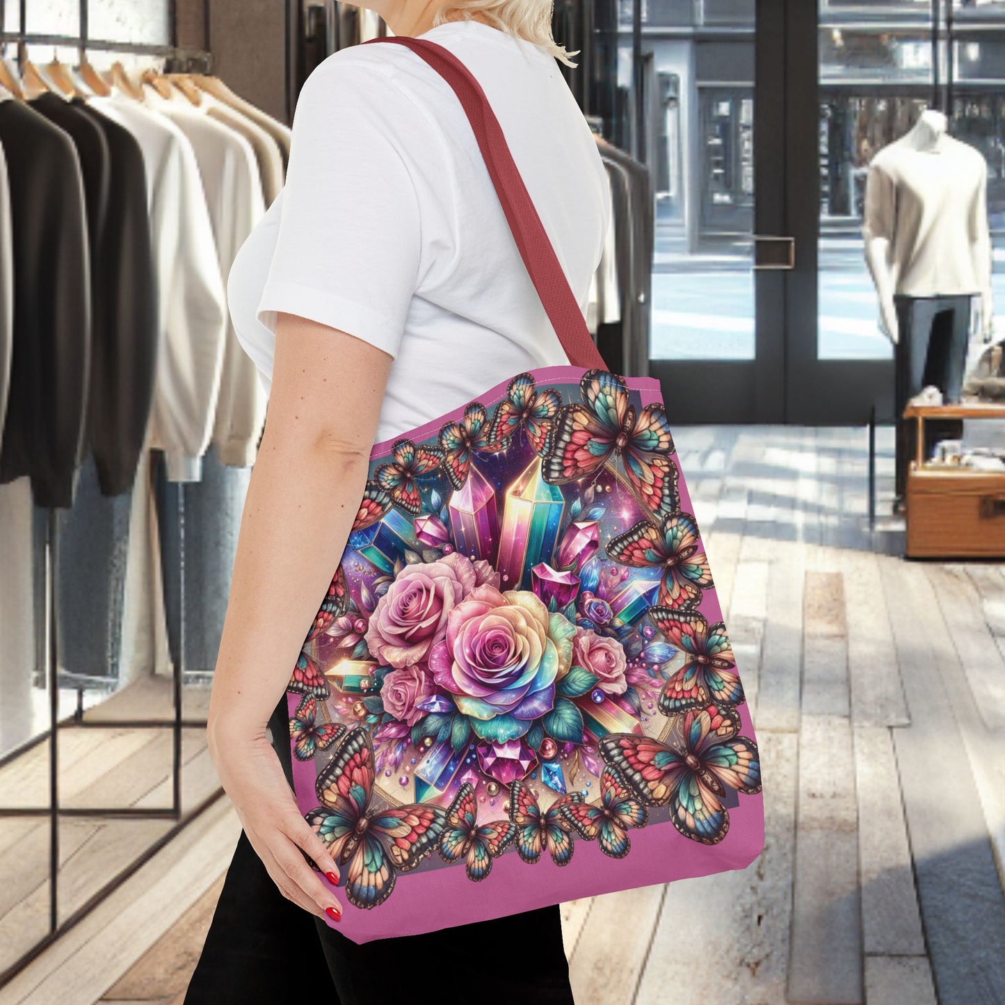 Butterfly Floral Tote Bag