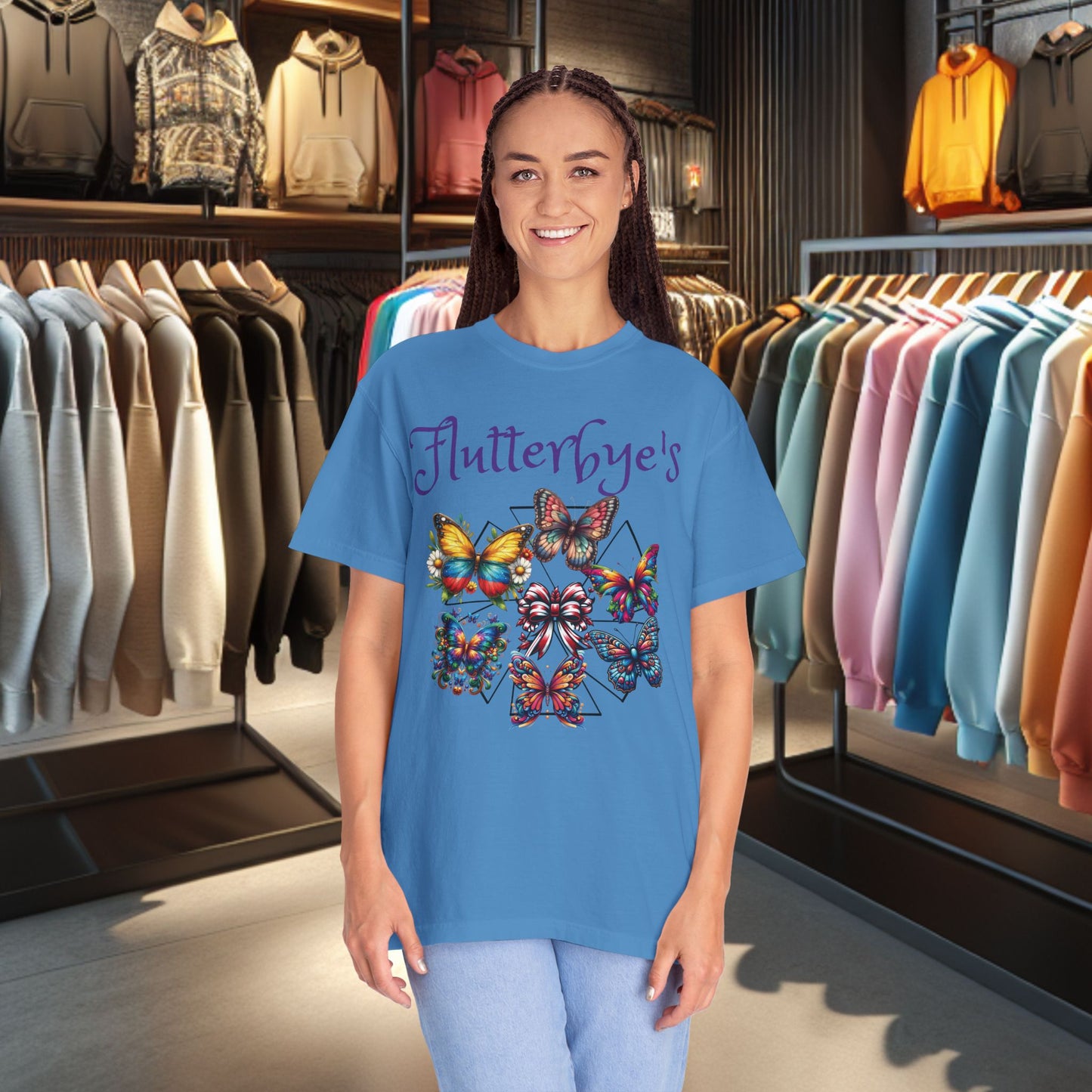 Flutterbye's - Butterfly Lover's Garment-Dyed T-shirt