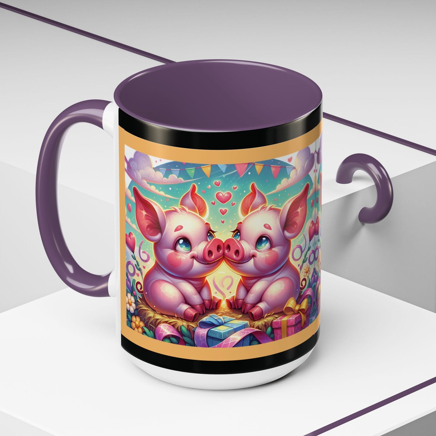 Coffee Mug Love Pigs Picknick 11, 15oz