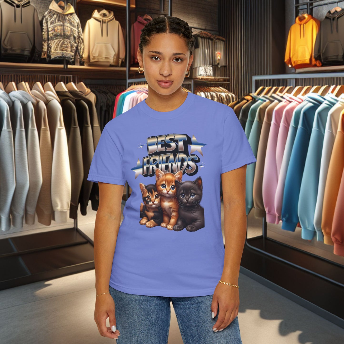 Best Friends Cat Graphic T-shirt for Cat Lovers