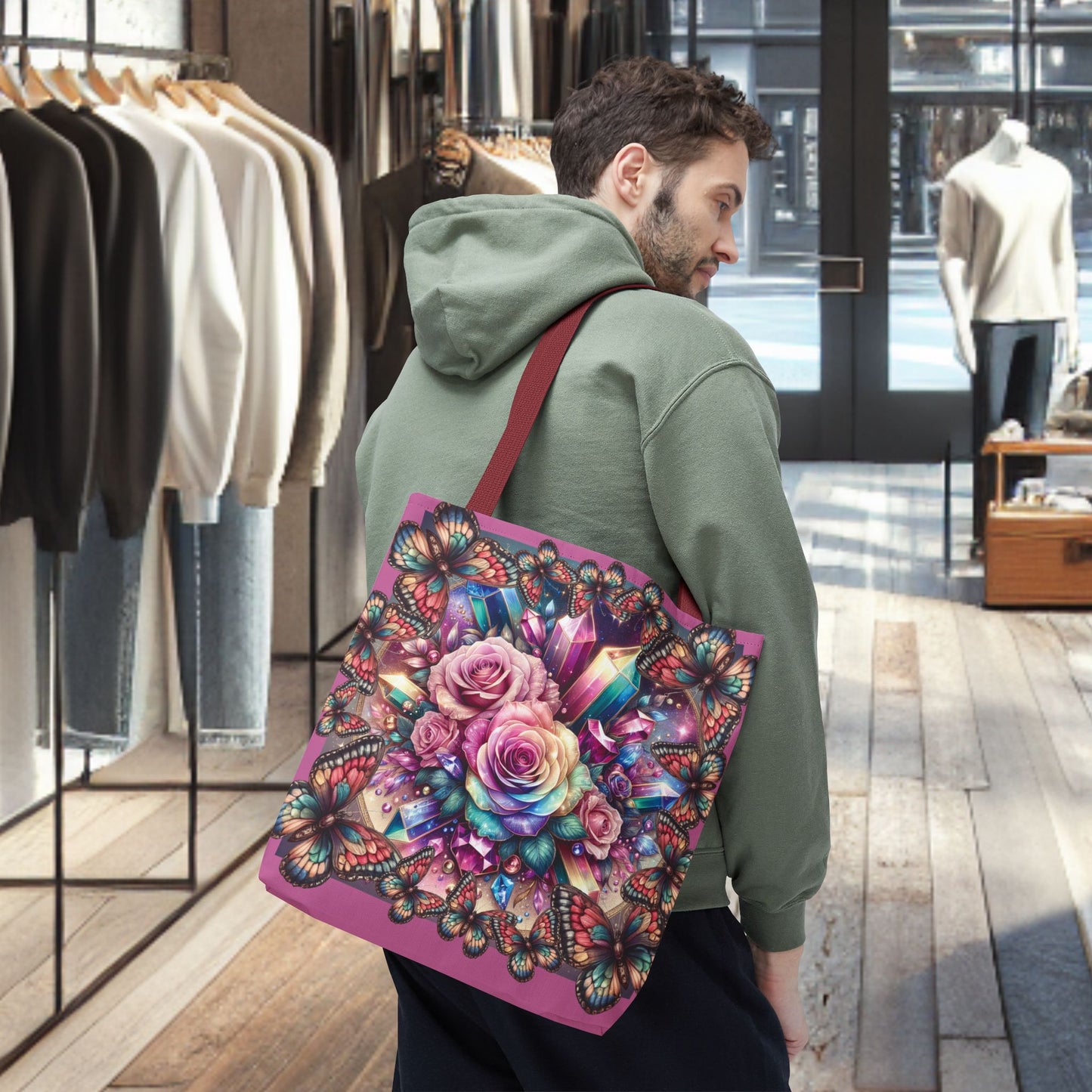 Butterfly Floral Tote Bag