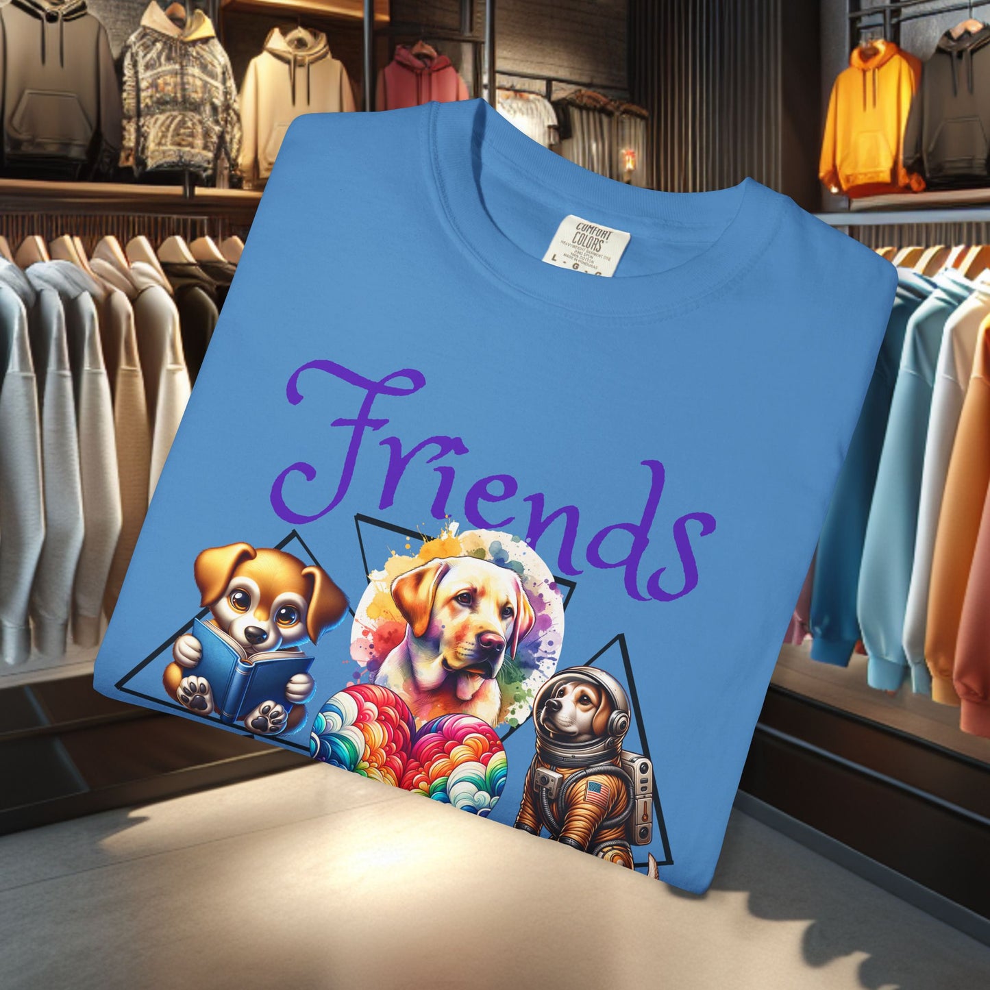 Dog Friends Unisex T-Shirt - Dog Lover's Gift, Cute Dogs