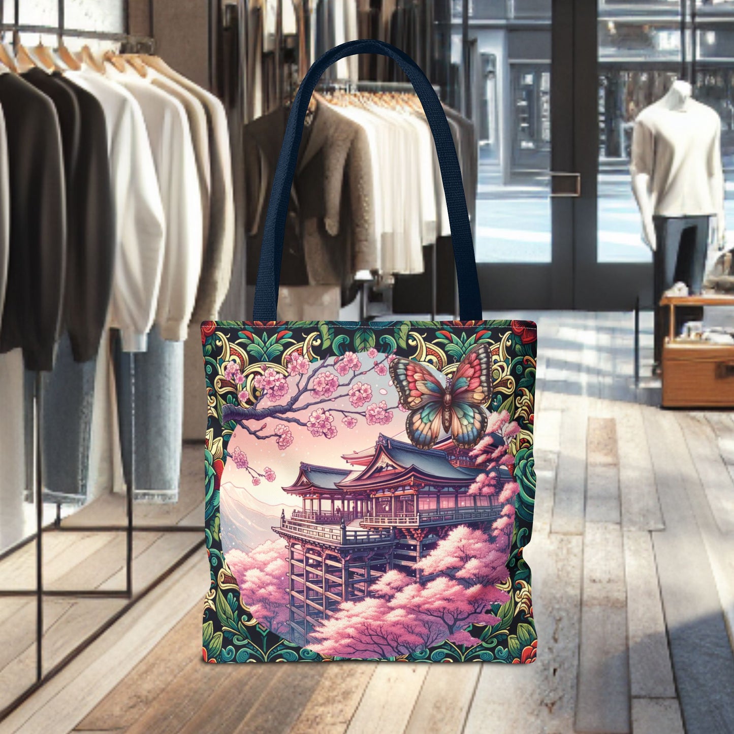 Sakura Butterfly Tote Bag
