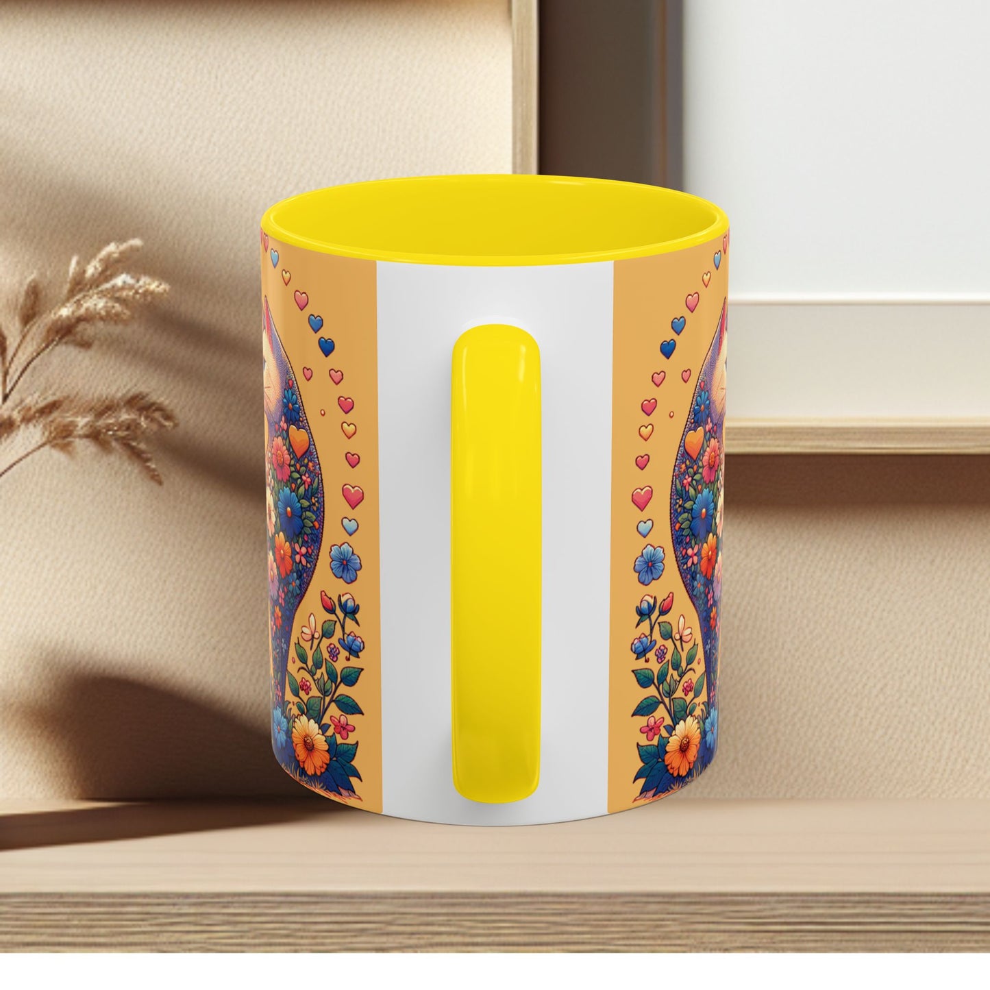 Mug- Loving Cat - Accent Coffee Mug (11oz, 15oz) (AOP)