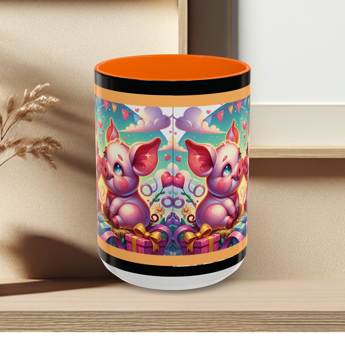 Coffee Mug Love Pigs Picknick 11, 15oz