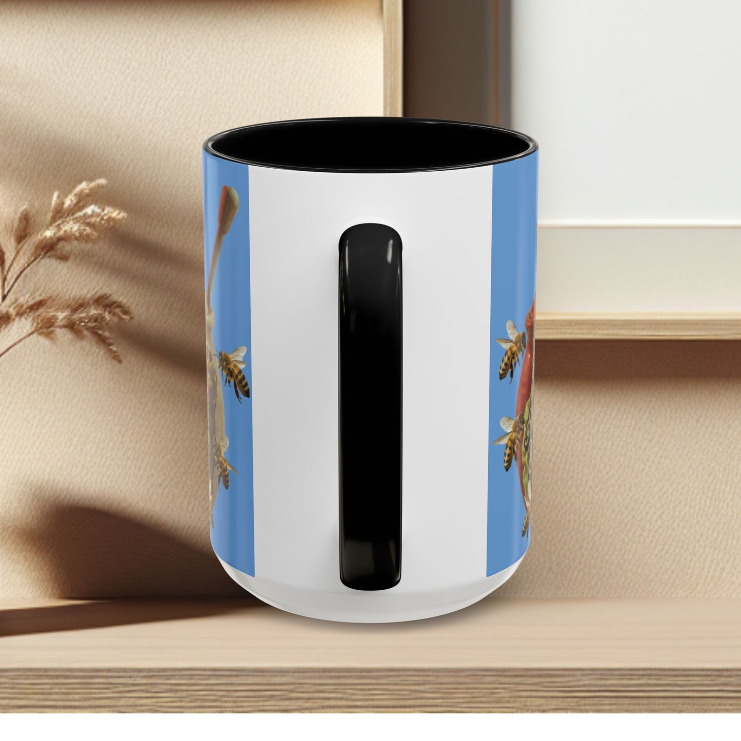 Oh Honey Honey Ceramic Coffee Mug — "Sweet Things Are Made By Bees" Honey Bee Accent Mug