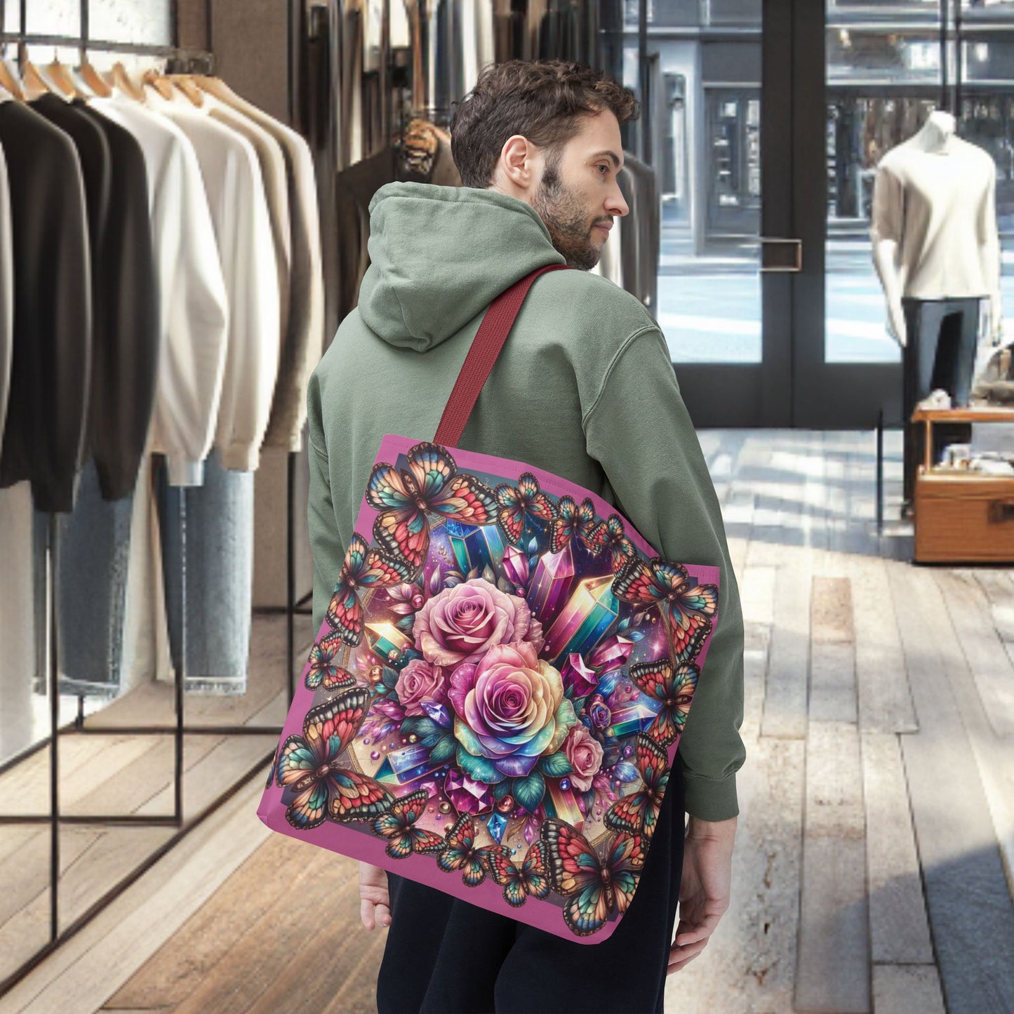 Butterfly Floral Tote Bag