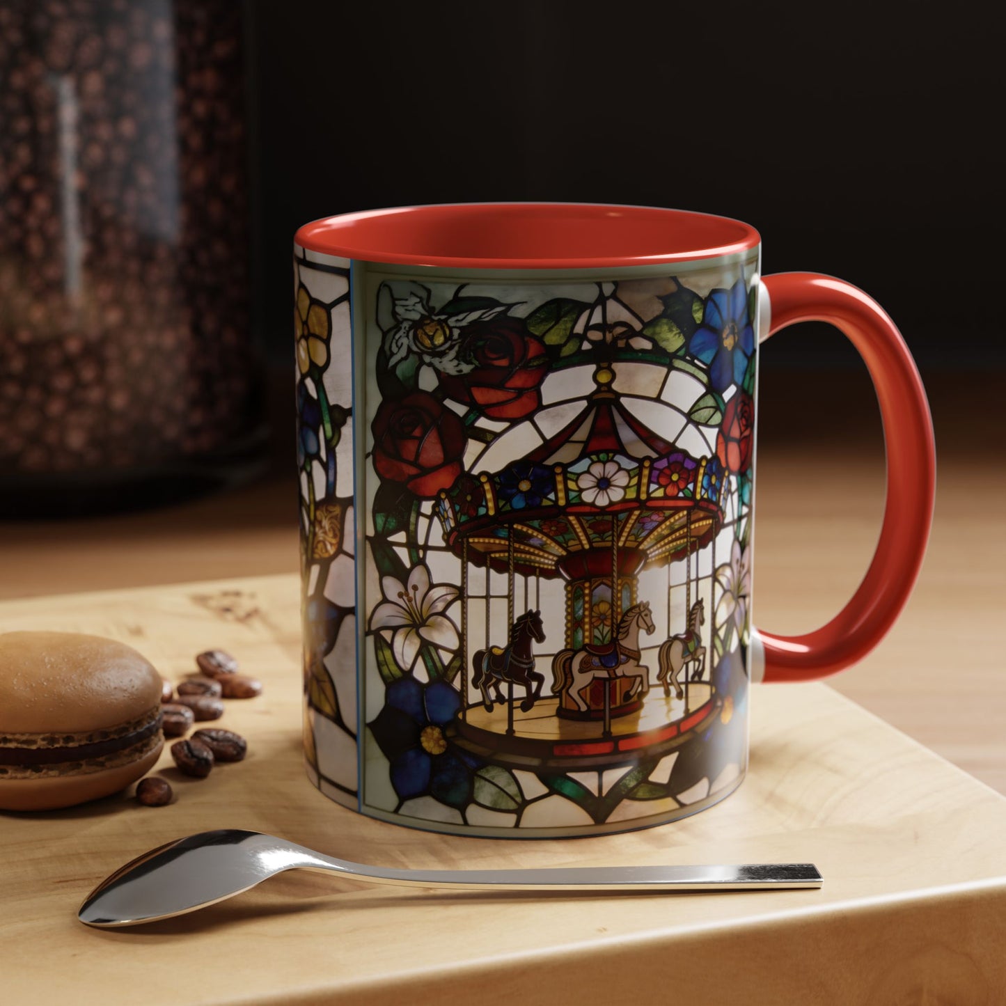 Stained Glass Carousel Accent Coffee Mug (11/15oz)