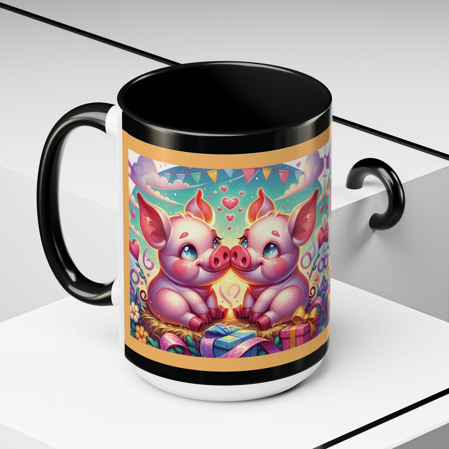 Coffee Mug Love Pigs Picknick 11, 15oz