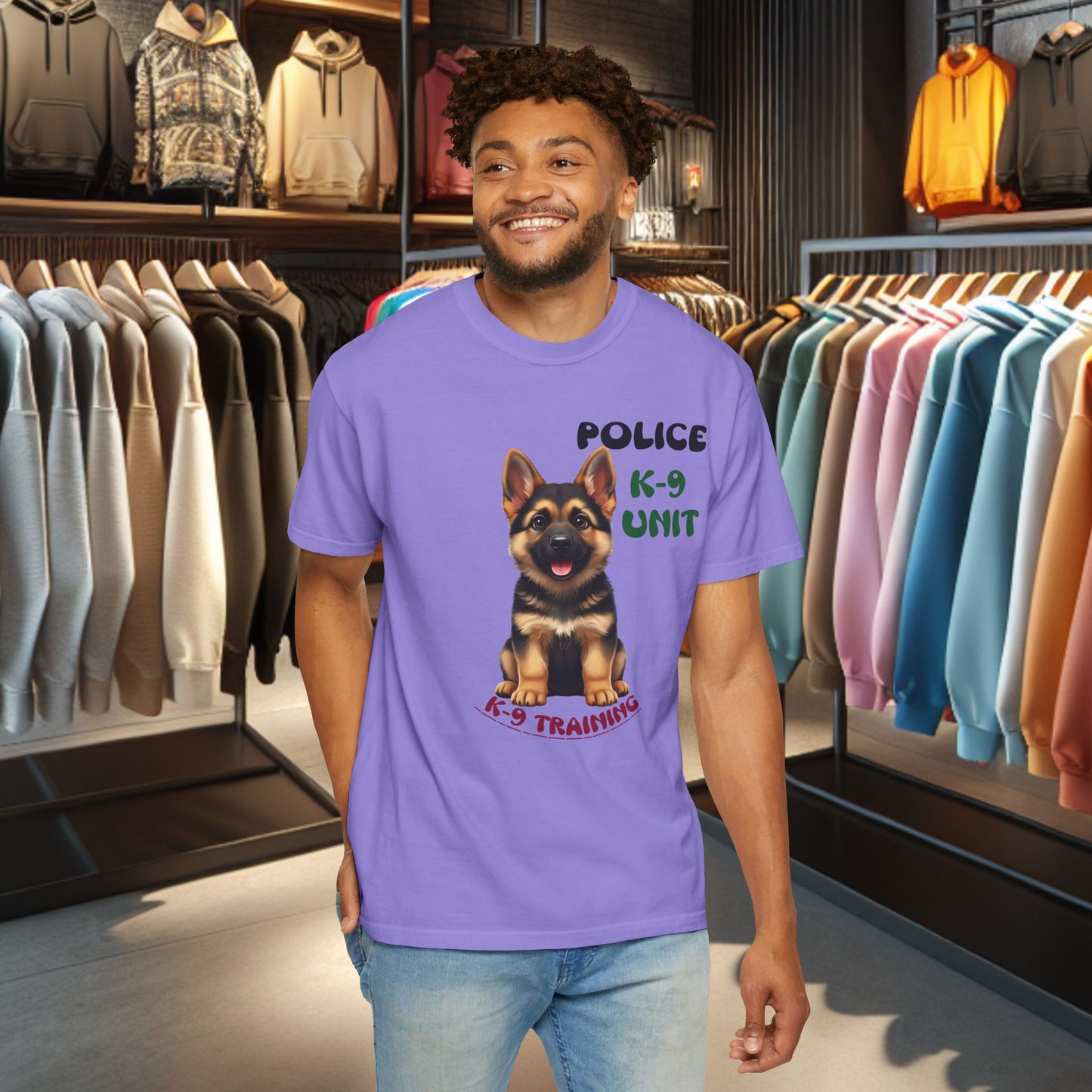 K-9 Training German Shepherd Puppy Tee — Garment-Dyed T-Shirt