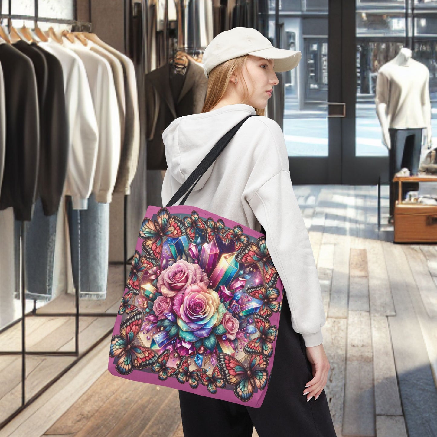 Butterfly Floral Tote Bag