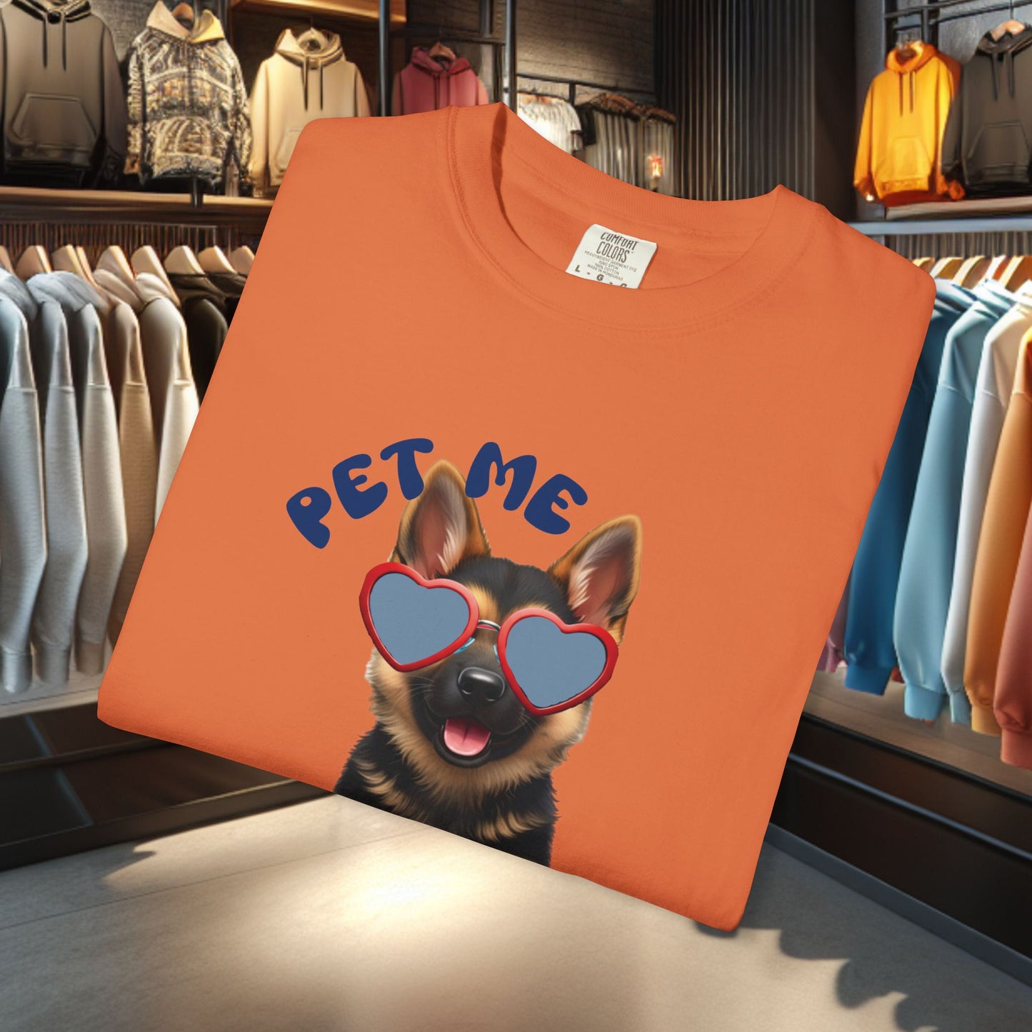 Copy of German Sheperd Puppy Tee — "Pet Me" Dyed T-Shirt