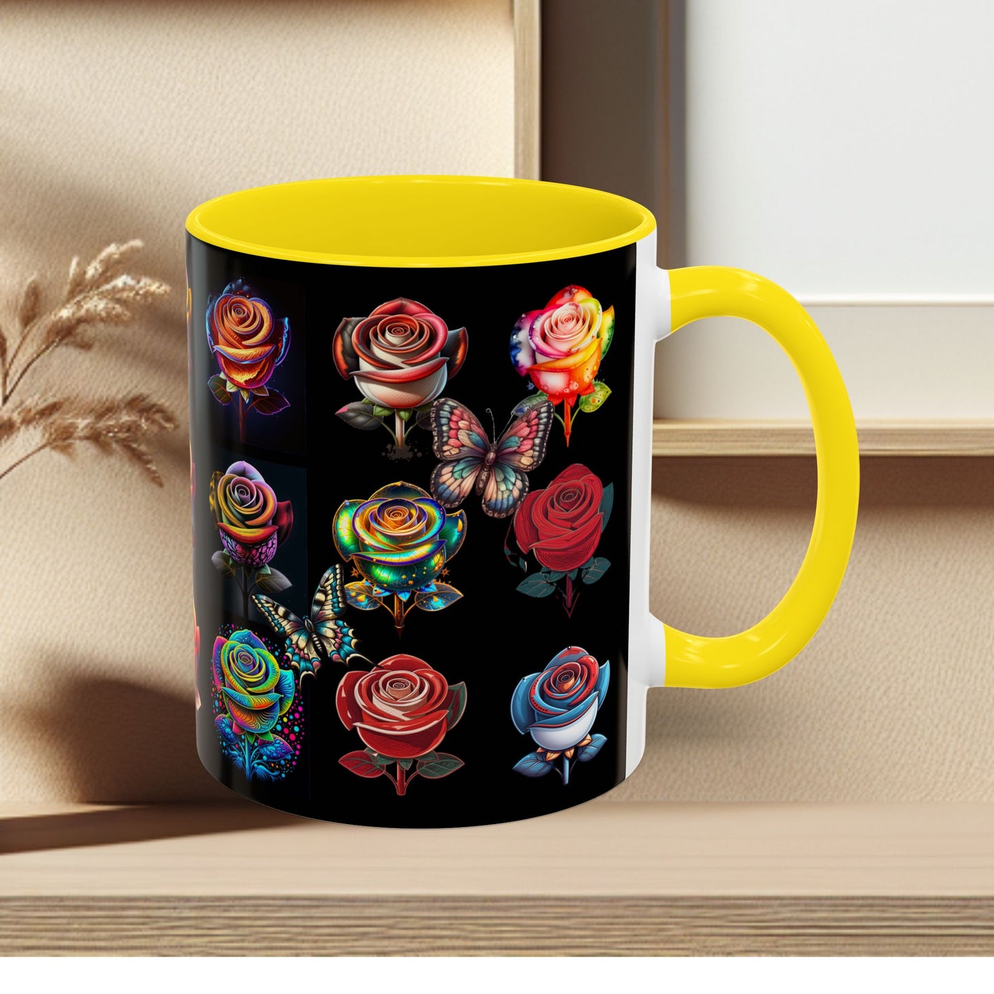 Floral Accent Mug - Perfect Gift for Garden Lovers