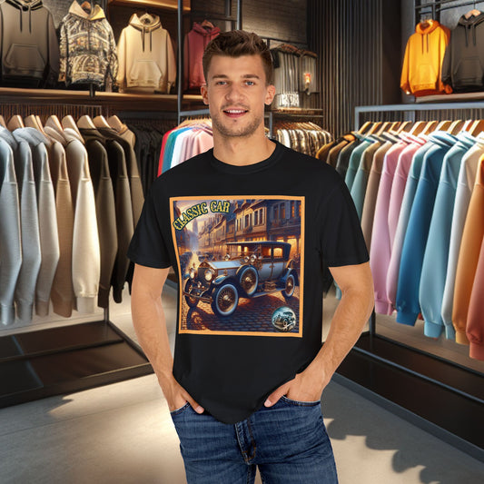 Tee Shirt - Classic Blue Car - T-shirt Blac-