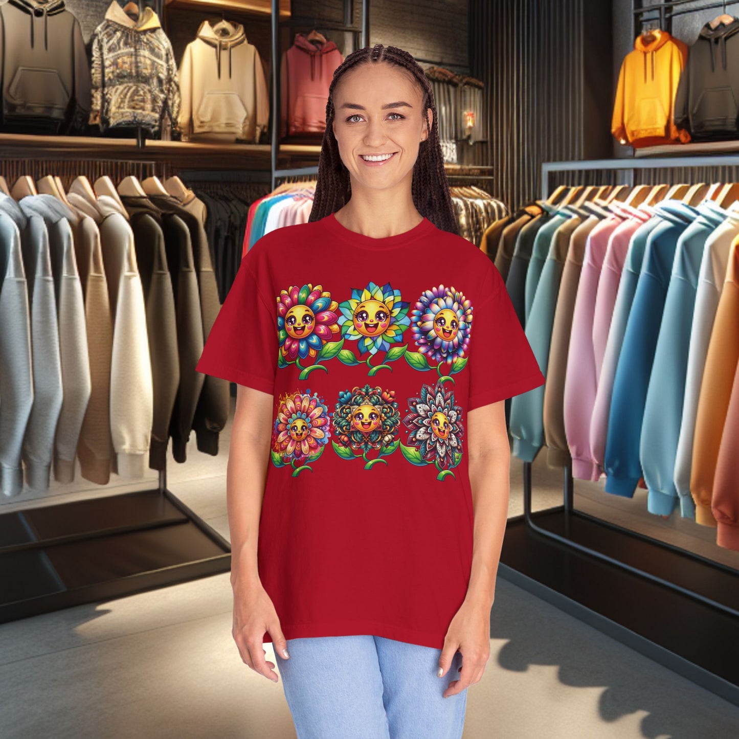 Happy Flowers Garden T-Shirt — Floral Garden Tee for Spring & Everyday