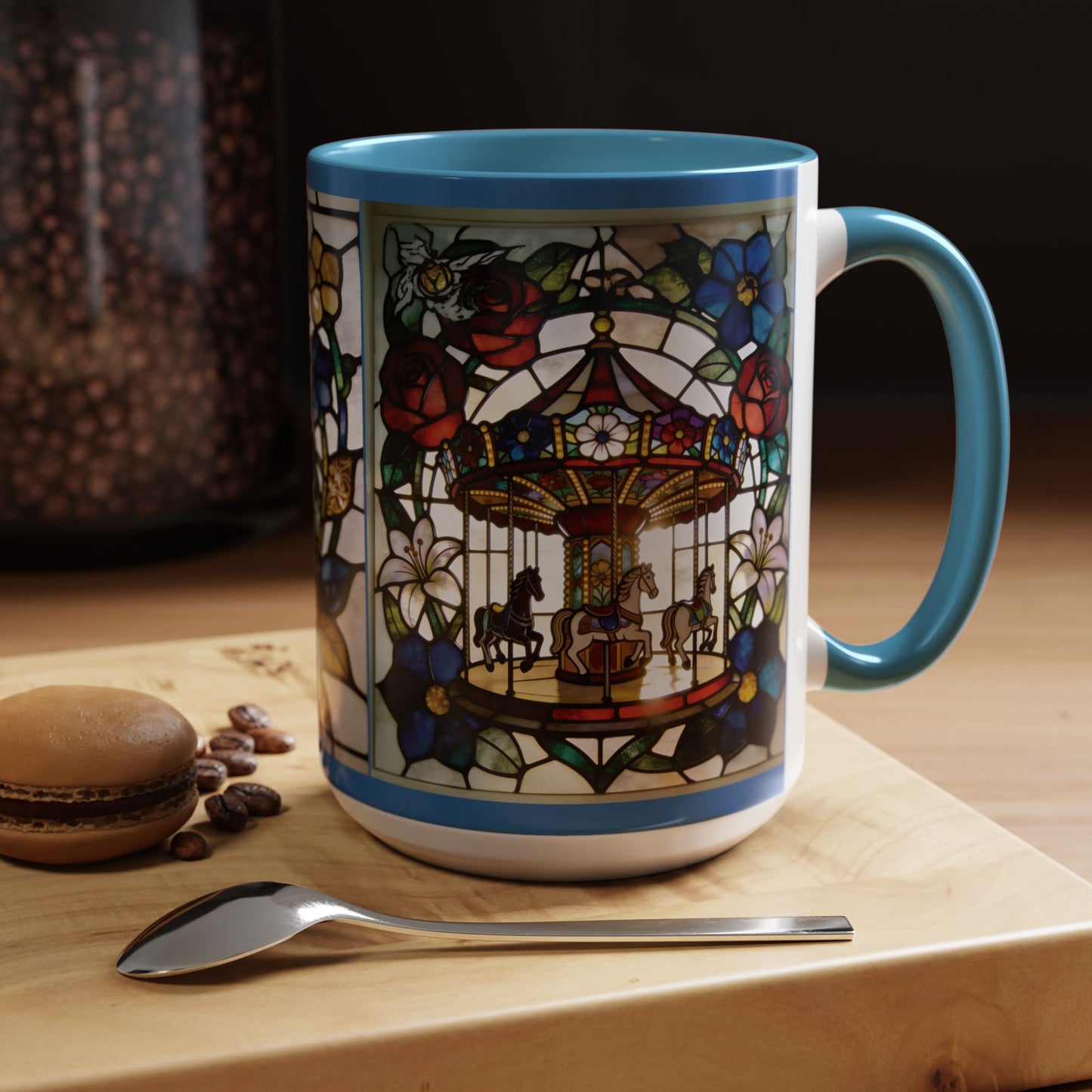 Stained Glass Carousel Accent Coffee Mug (11/15oz)