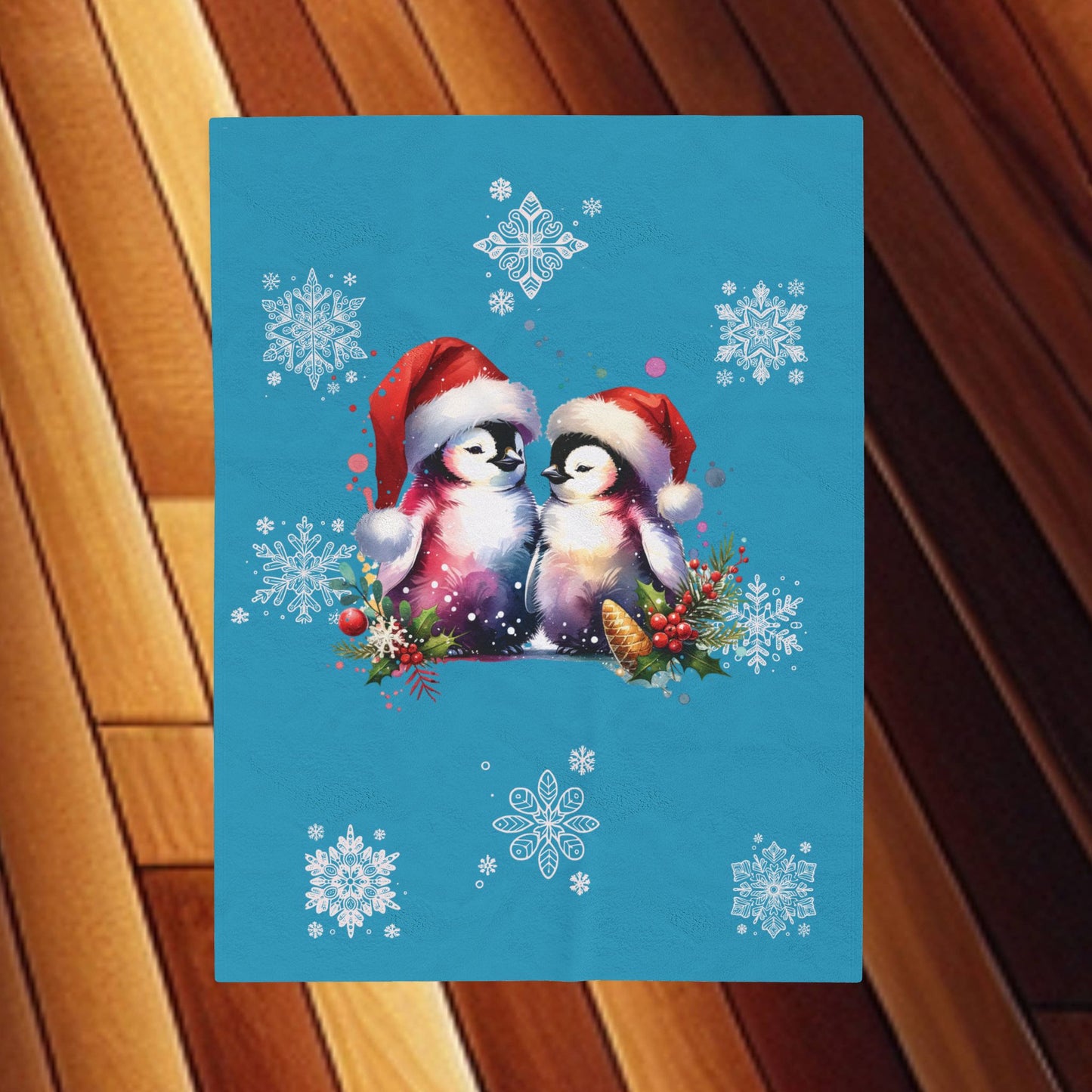 Penguin Love - Velveteen Plush Blanket