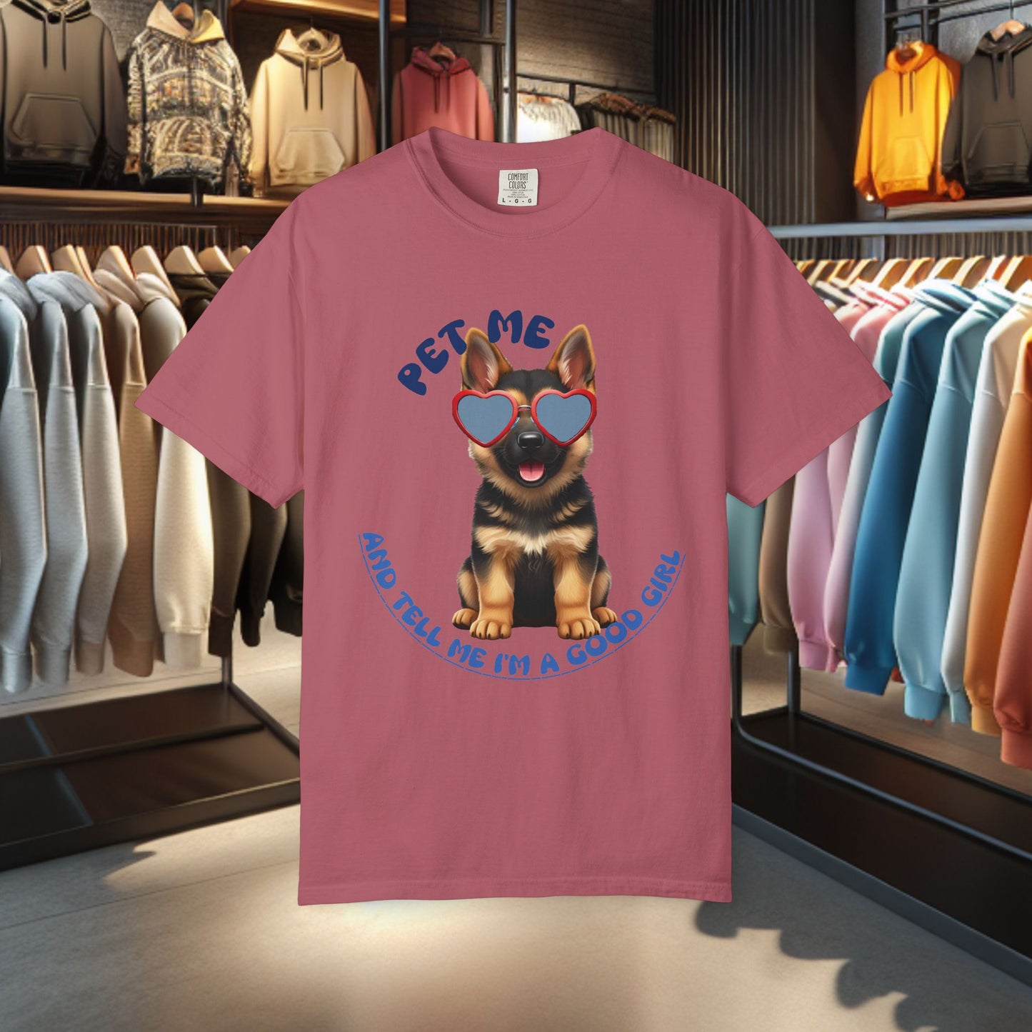 Copy of German Sheperd Puppy Tee — "Pet Me" Dyed T-Shirt