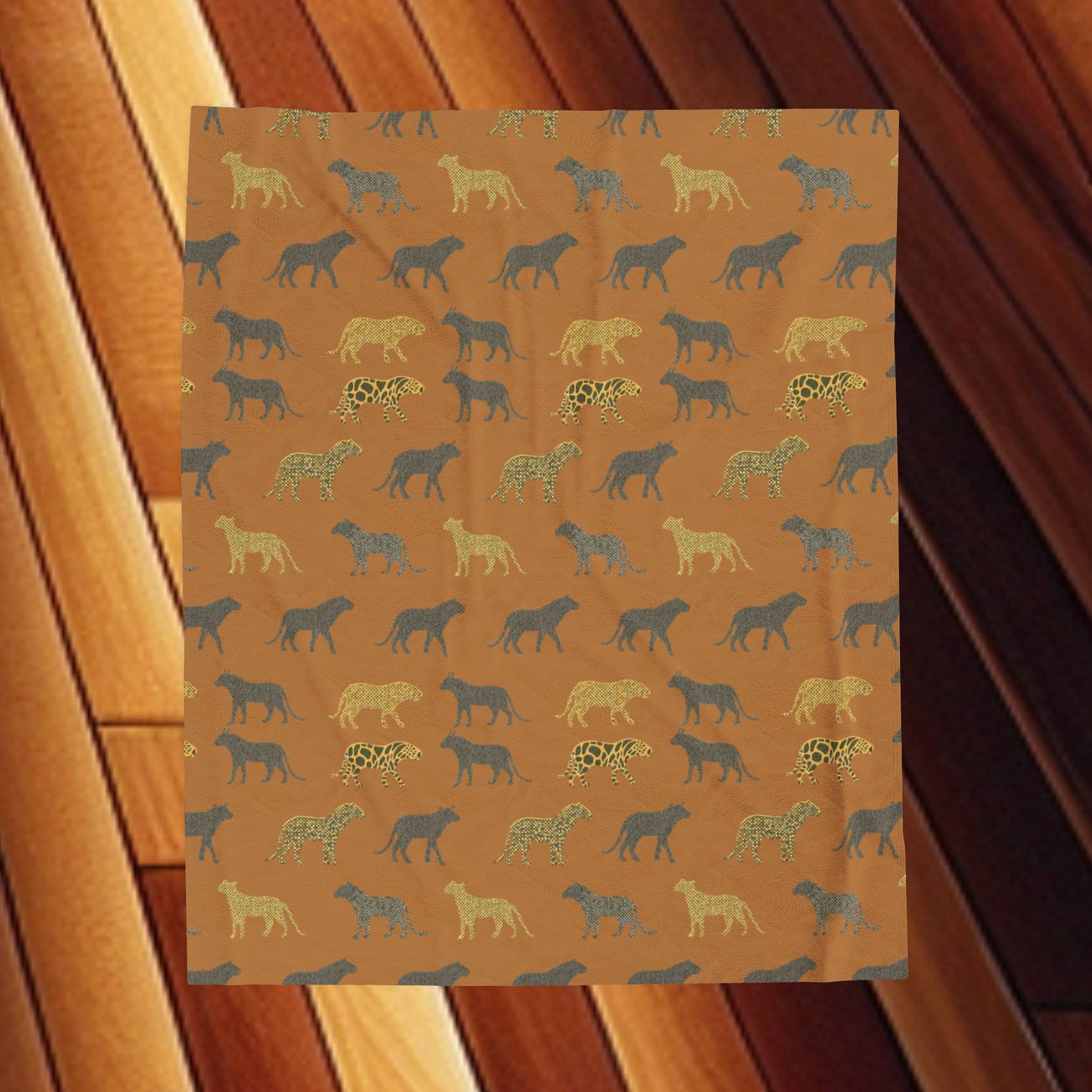 Animal Print Brown Velveteen Plush Blanket