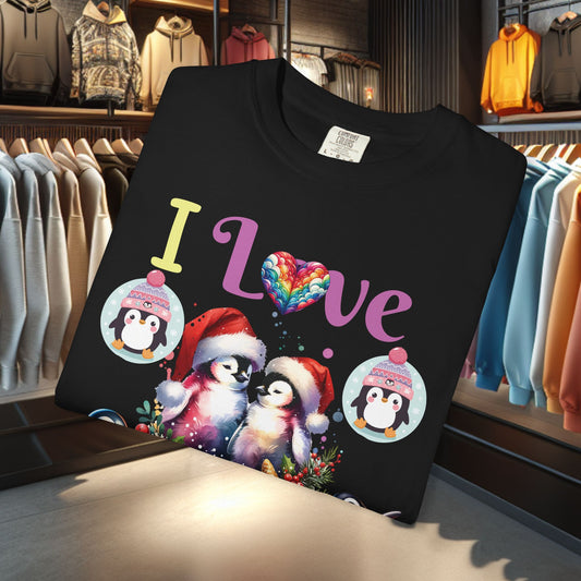 I Love Penguins T-shirt - Holidays Festive Top