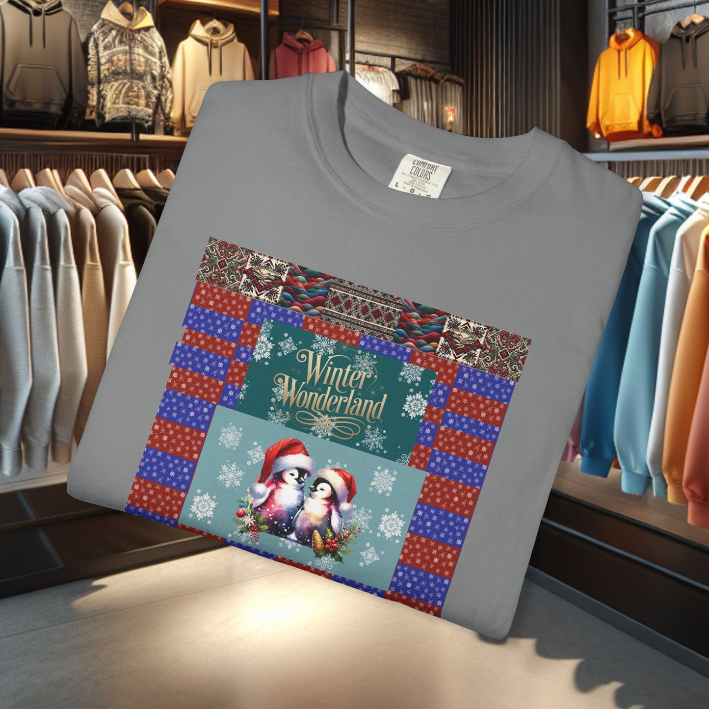 Vintage Winter Wonderland Penguins in Love T-shirt