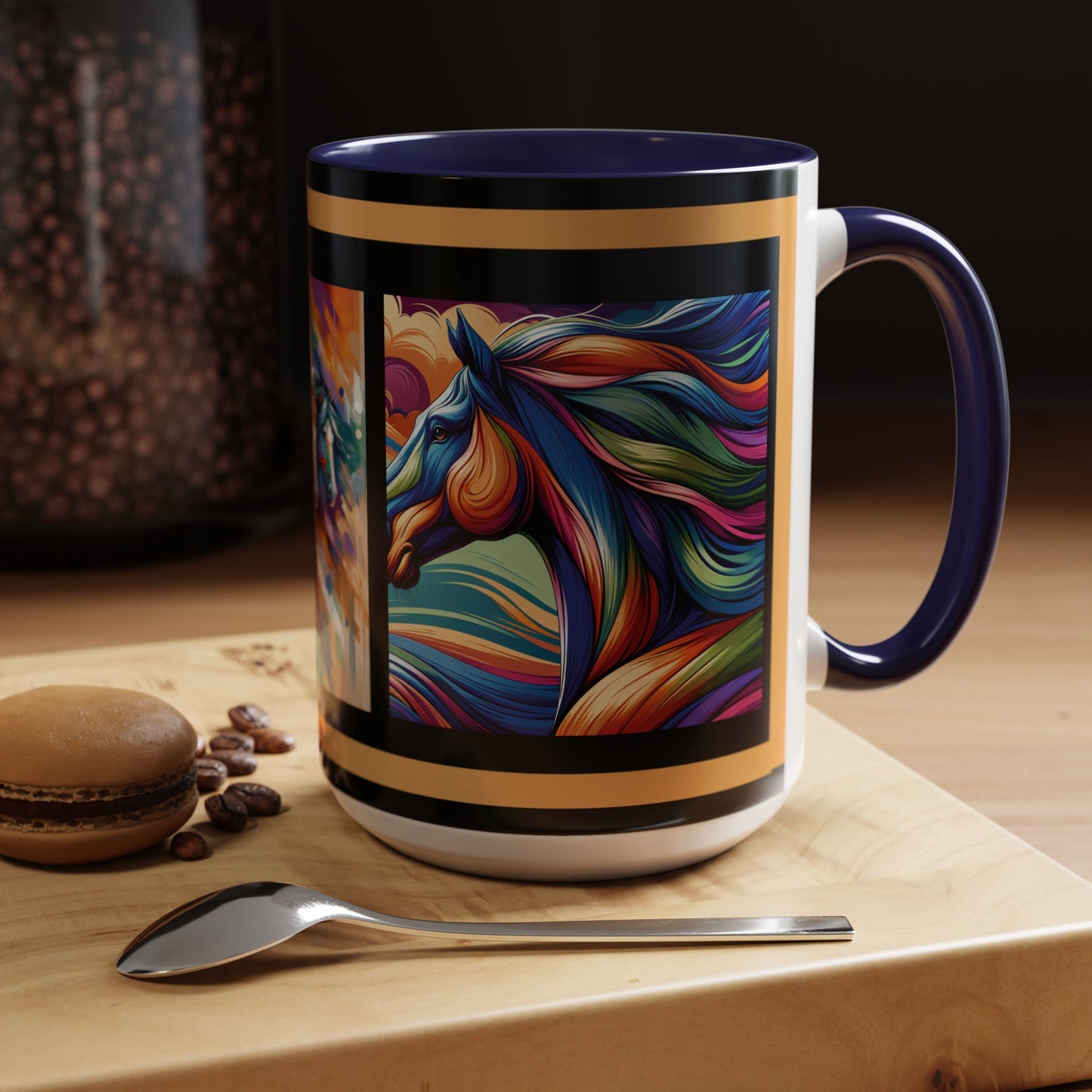 Mug Coffee Multi Color Horses 11oz 15oz