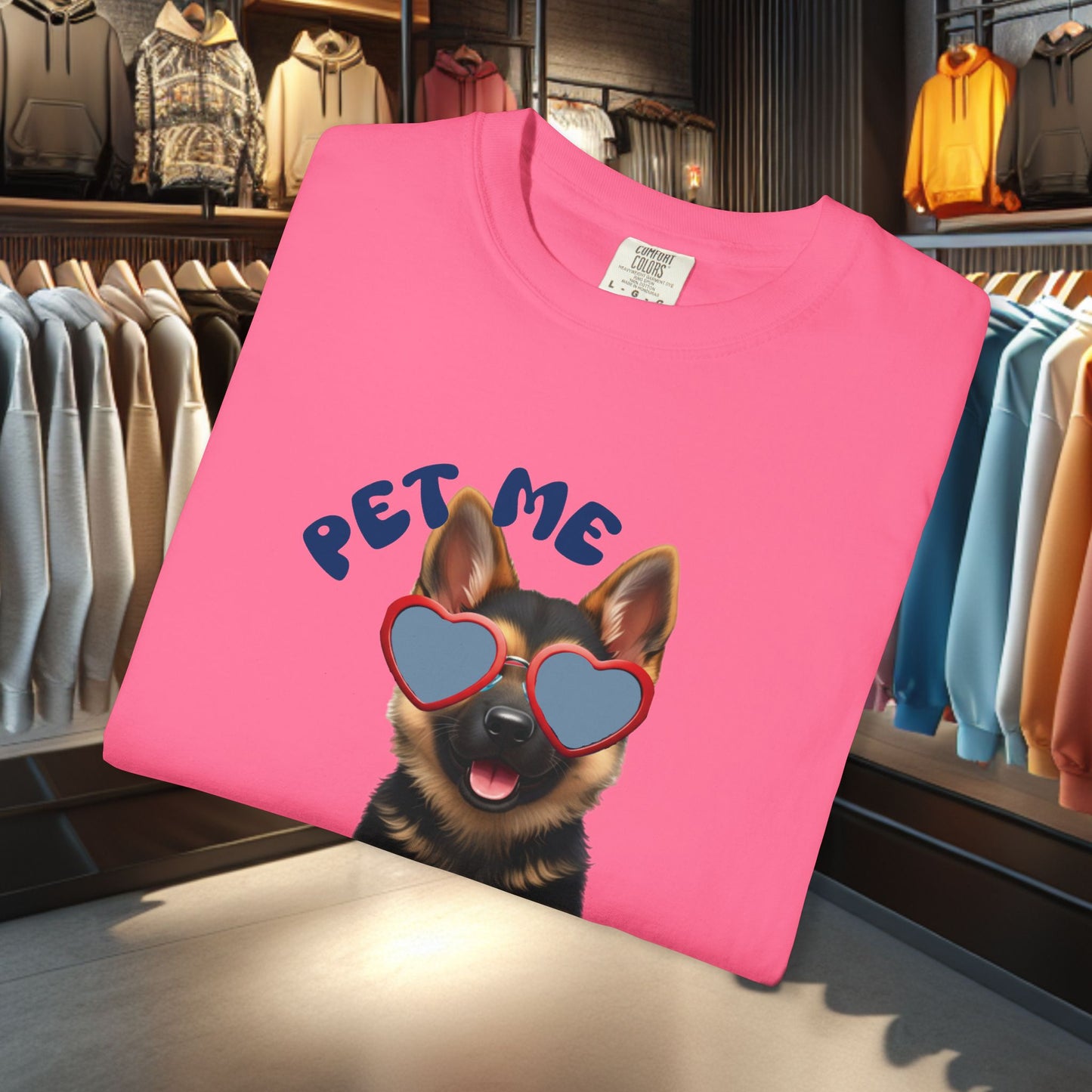 Copy of German Sheperd Puppy Tee — "Pet Me" Dyed T-Shirt