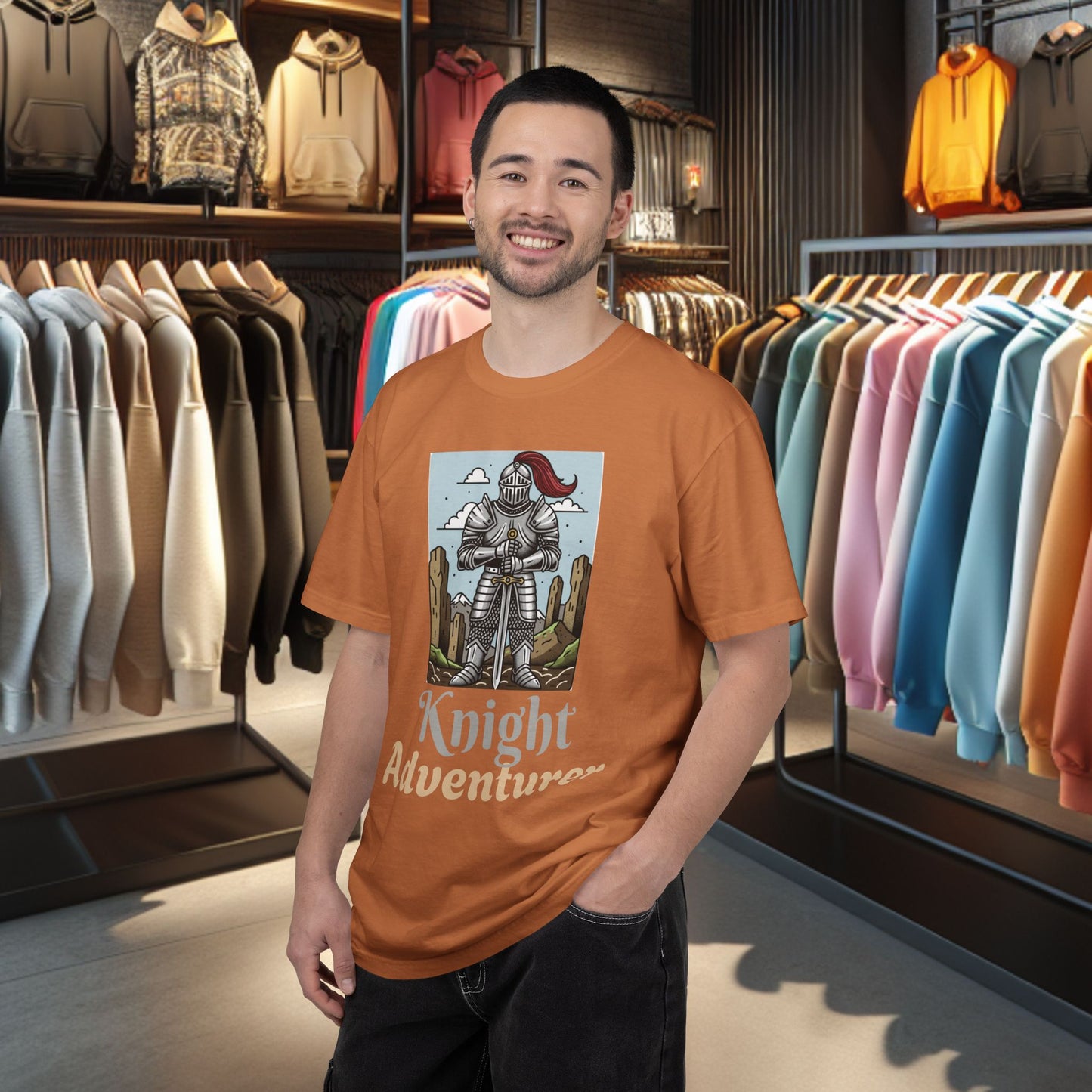 Knight Adventurer Tee — Mideval SR. Knight with Armor and Sward Graphic T-Shirt