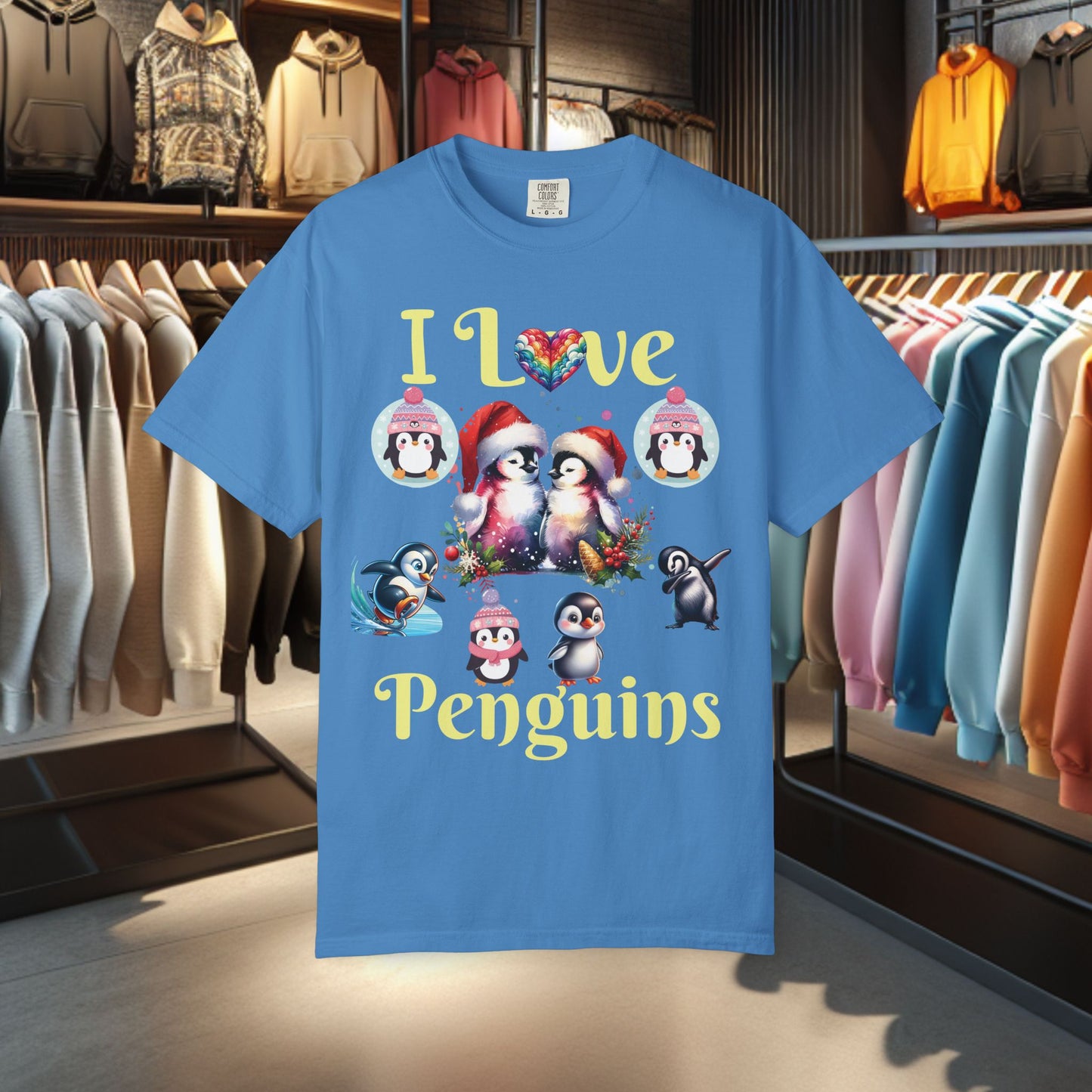 I Love Penguins T-shirt - Holidays Festive Top