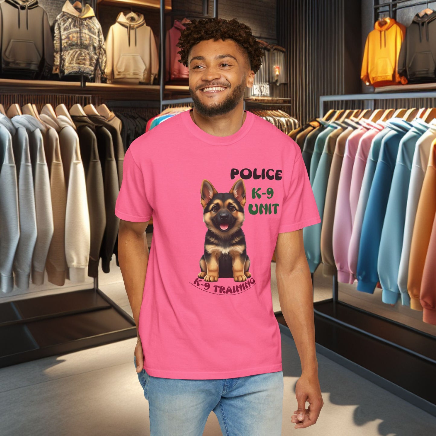 K-9 Training German Shepherd Puppy Tee — Garment-Dyed T-Shirt