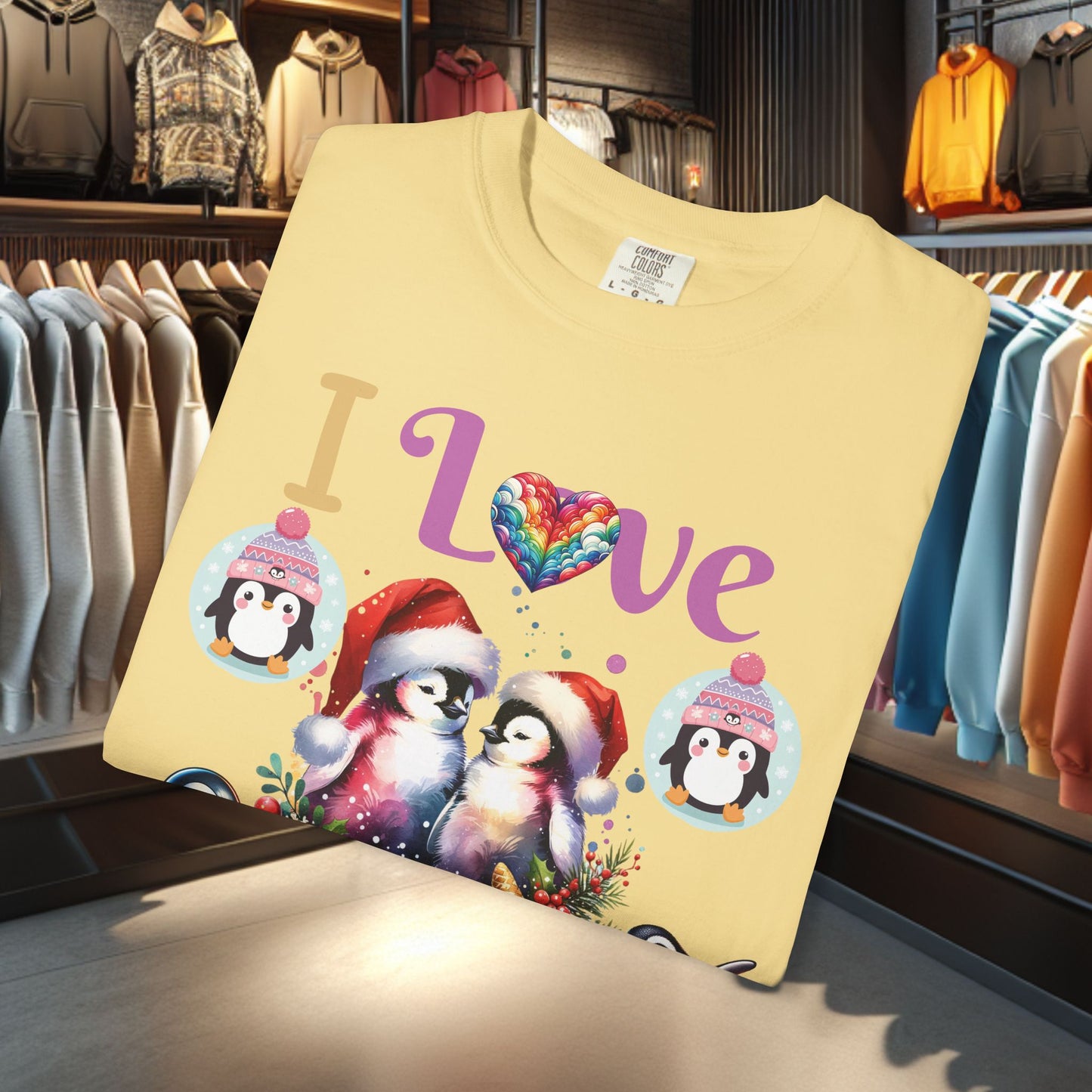 I Love Penguins T-shirt - Holidays Festive Top