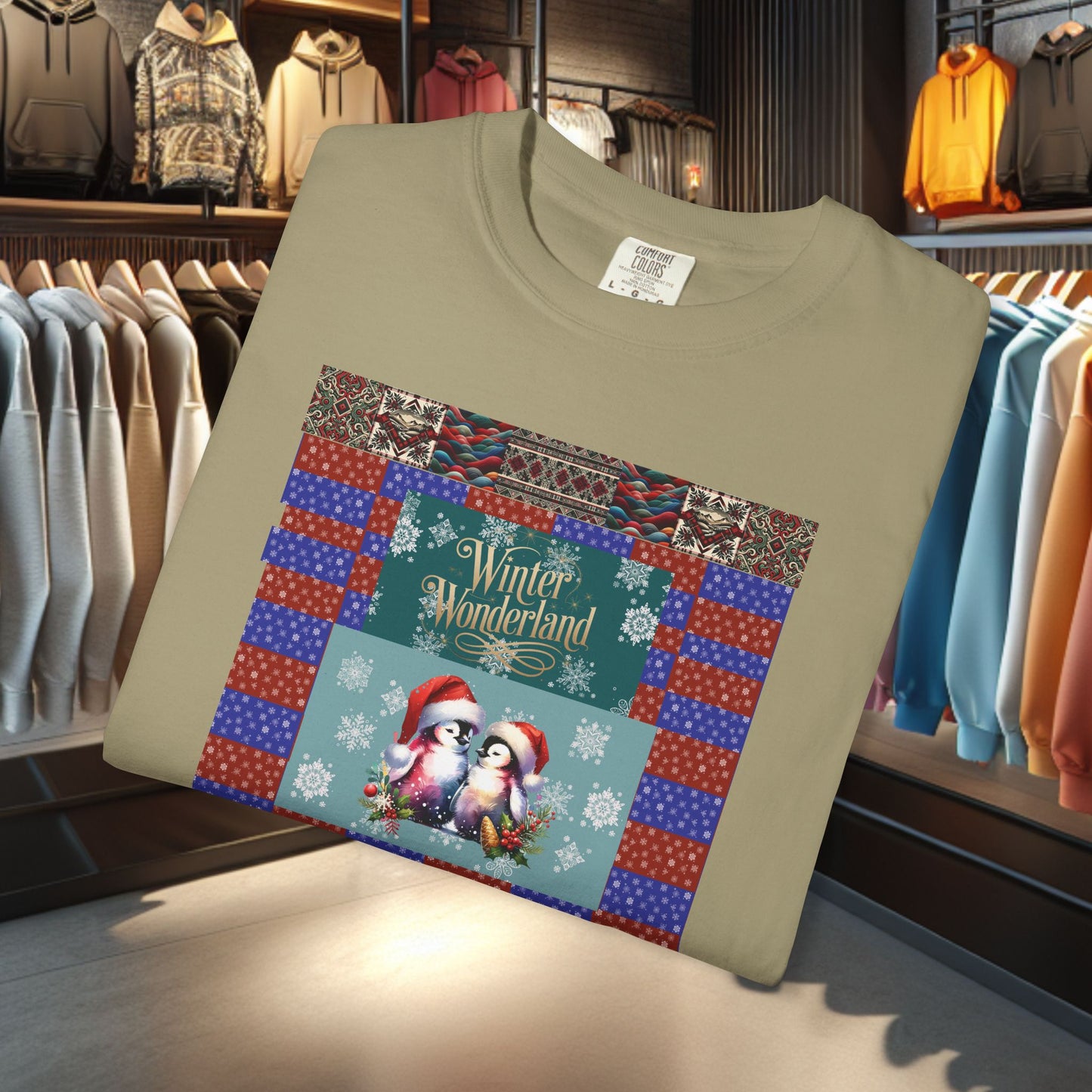 Vintage Winter Wonderland Penguins in Love T-shirt