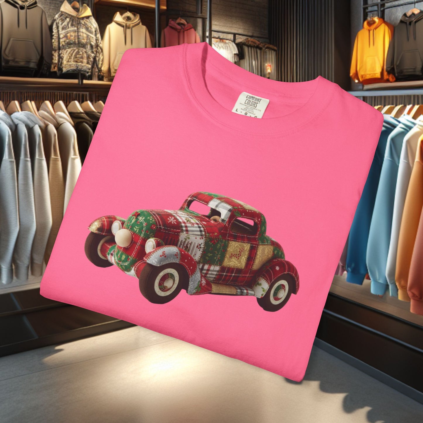 Patchwork Hot Rod T-Shirt — "pho" Patchwork Garment-Dyed