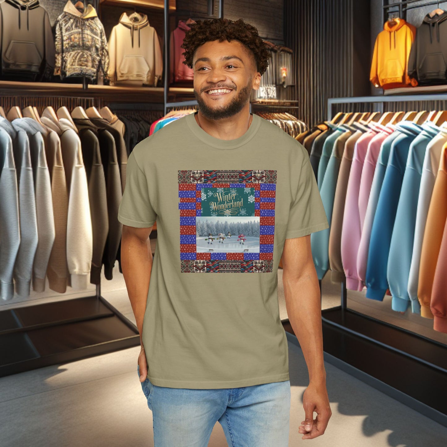 Vintage Winter Wonderland Ice Skating Snowmen/women Tee
