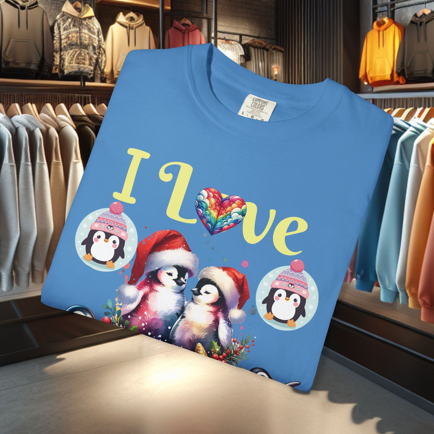 I Love Penguins T-shirt - Holidays Festive Top
