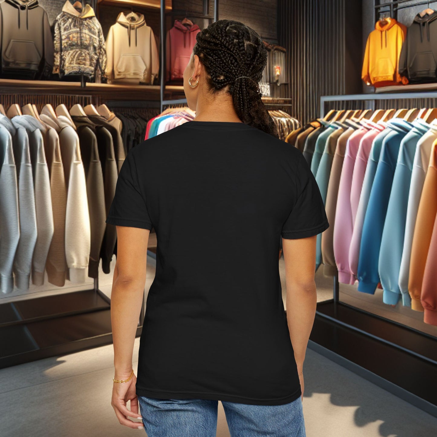 Patchwork Peacock, Garment-Dyed T-Shirt — pho Patchwork Festive Top