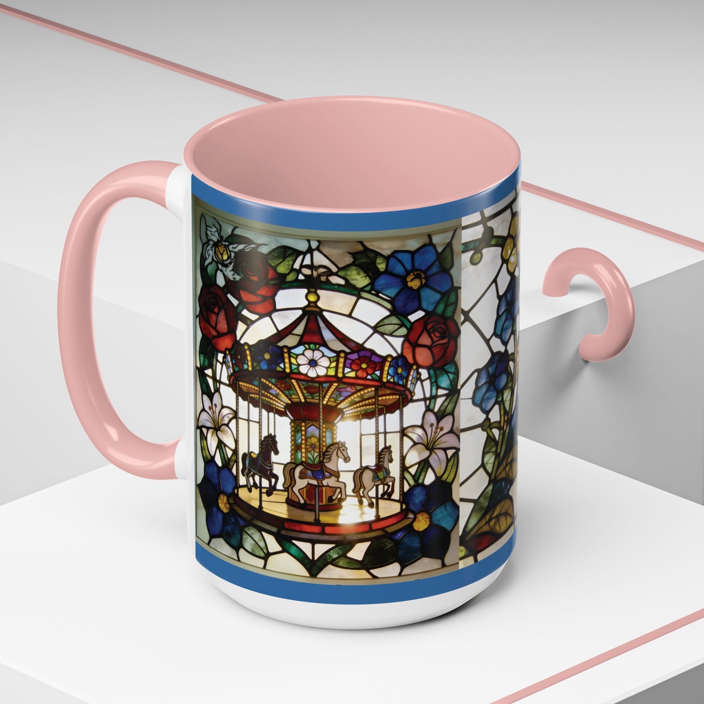 Stained Glass Carousel Accent Coffee Mug (11/15oz)