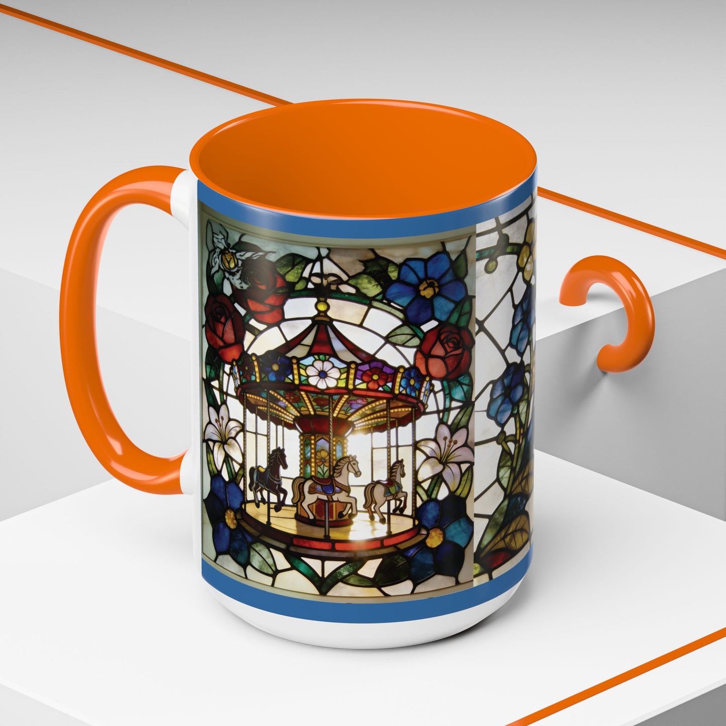 Stained Glass Carousel Accent Coffee Mug (11/15oz)