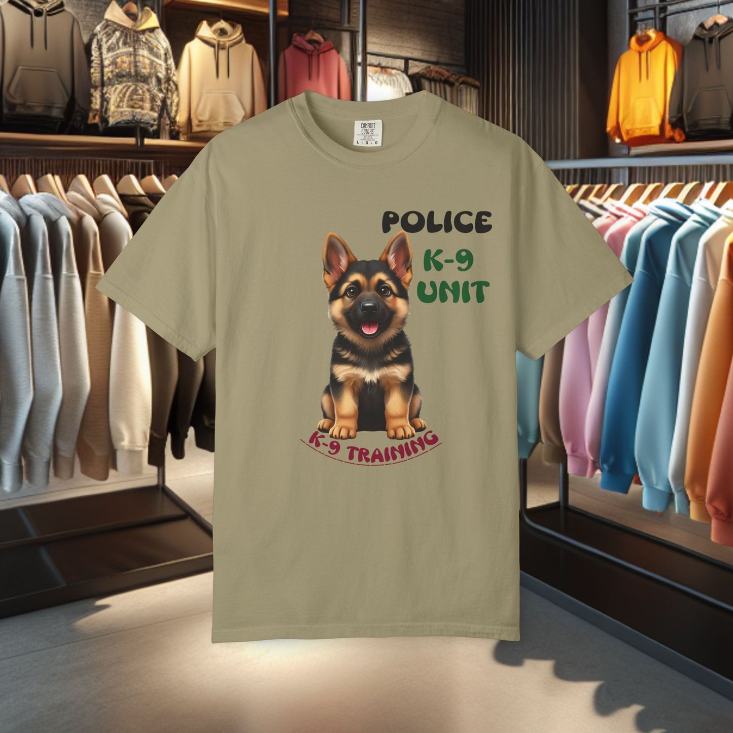 K-9 Training German Shepherd Puppy Tee — Garment-Dyed T-Shirt