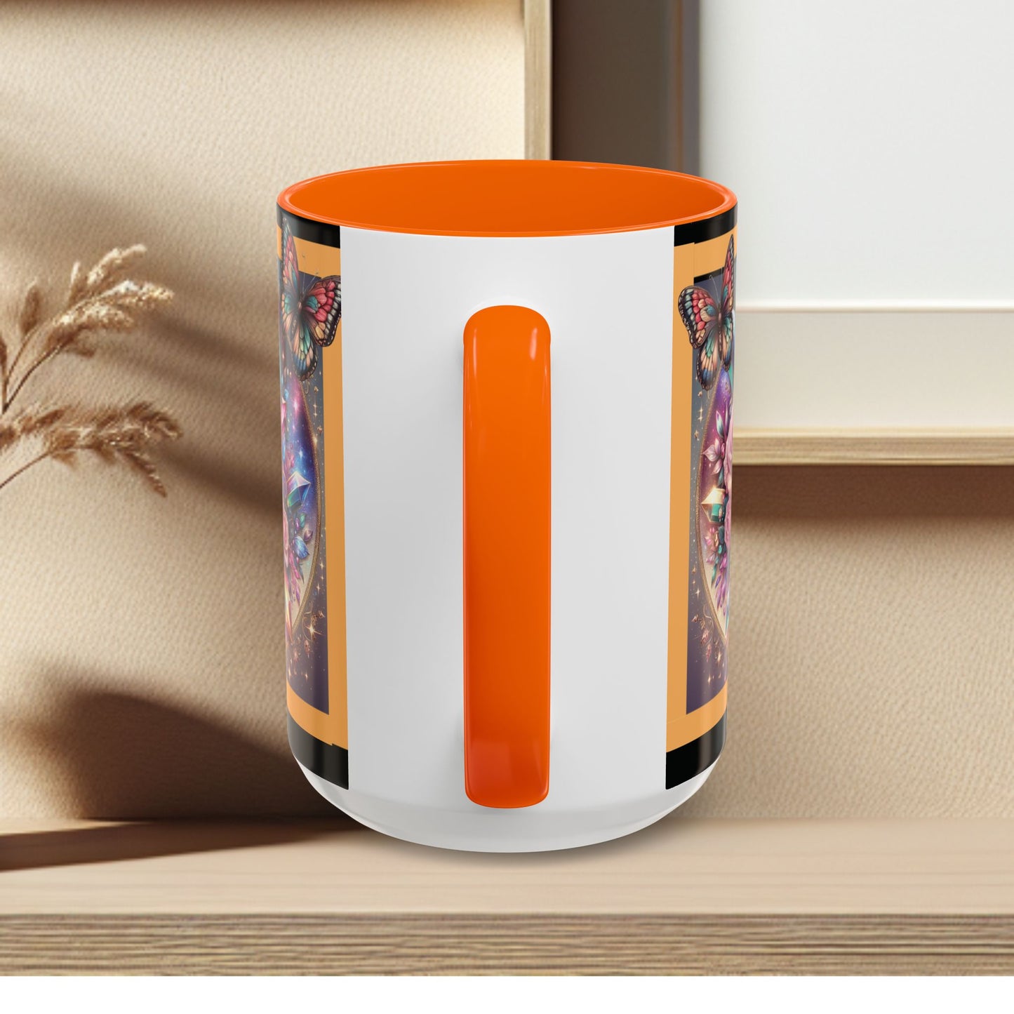 Coffee Mug Butterflys and Flowers