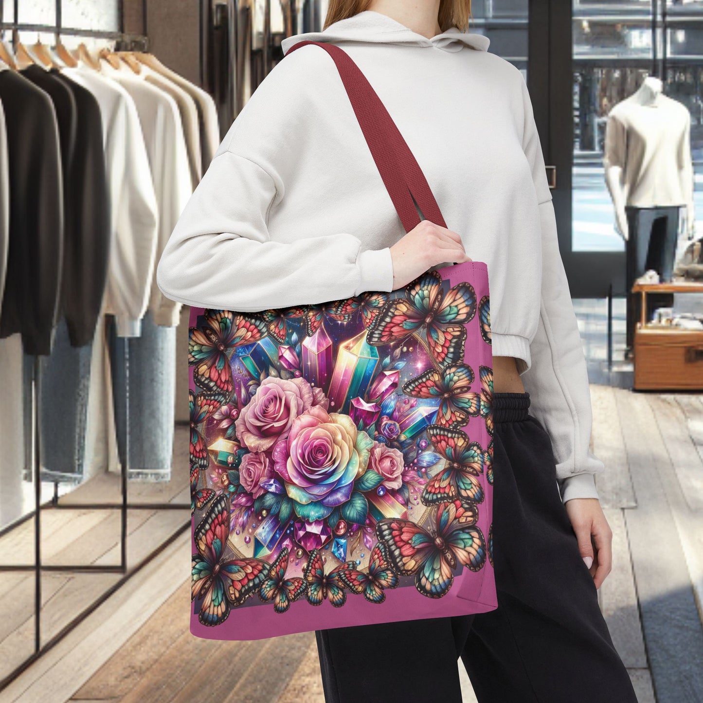 Butterfly Floral Tote Bag