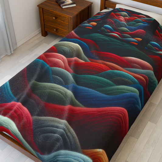 Beautiful Color Yarn Velveteen Plush Blanket — Cozy Color Yarn Throw