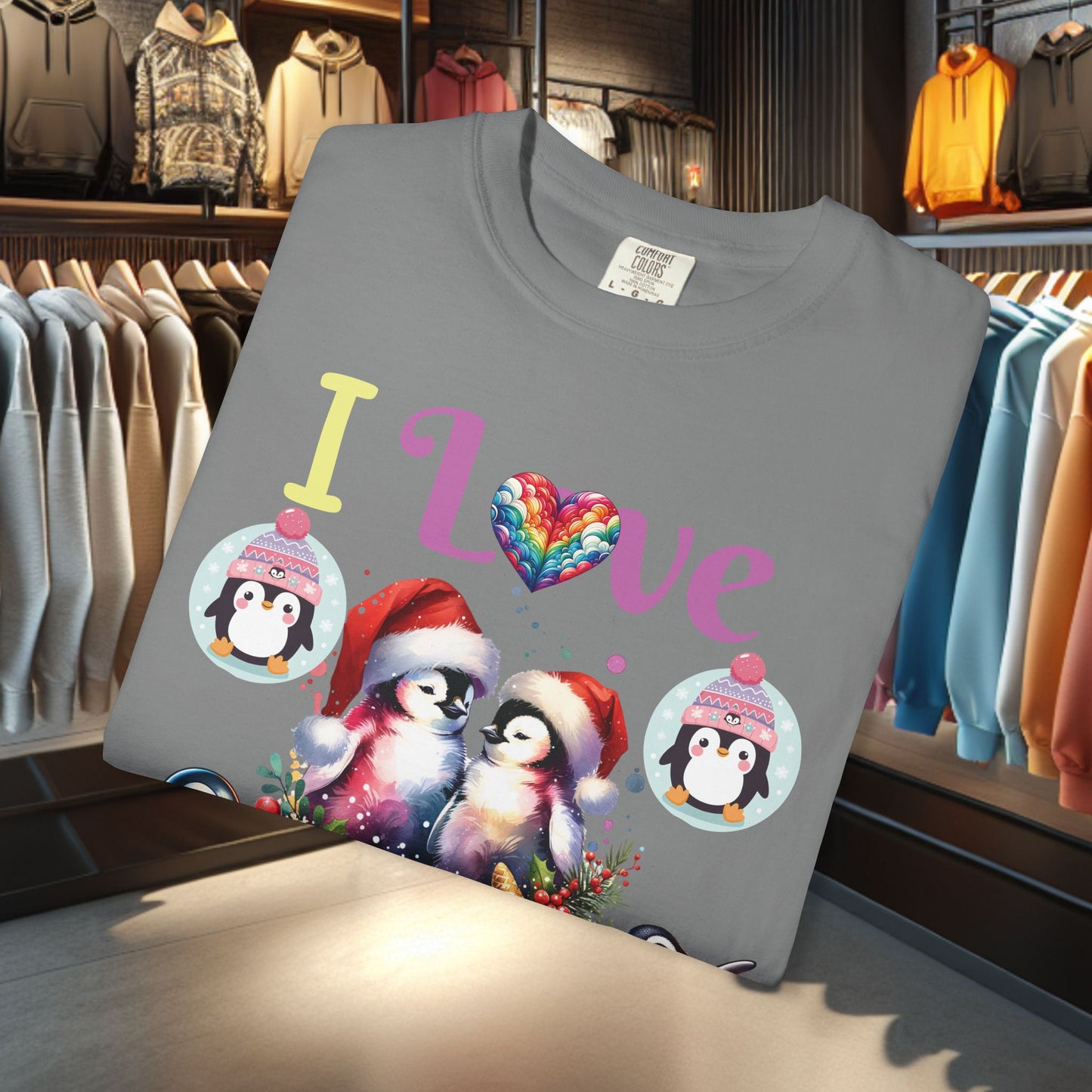 I Love Penguins T-shirt - Holidays Festive Top