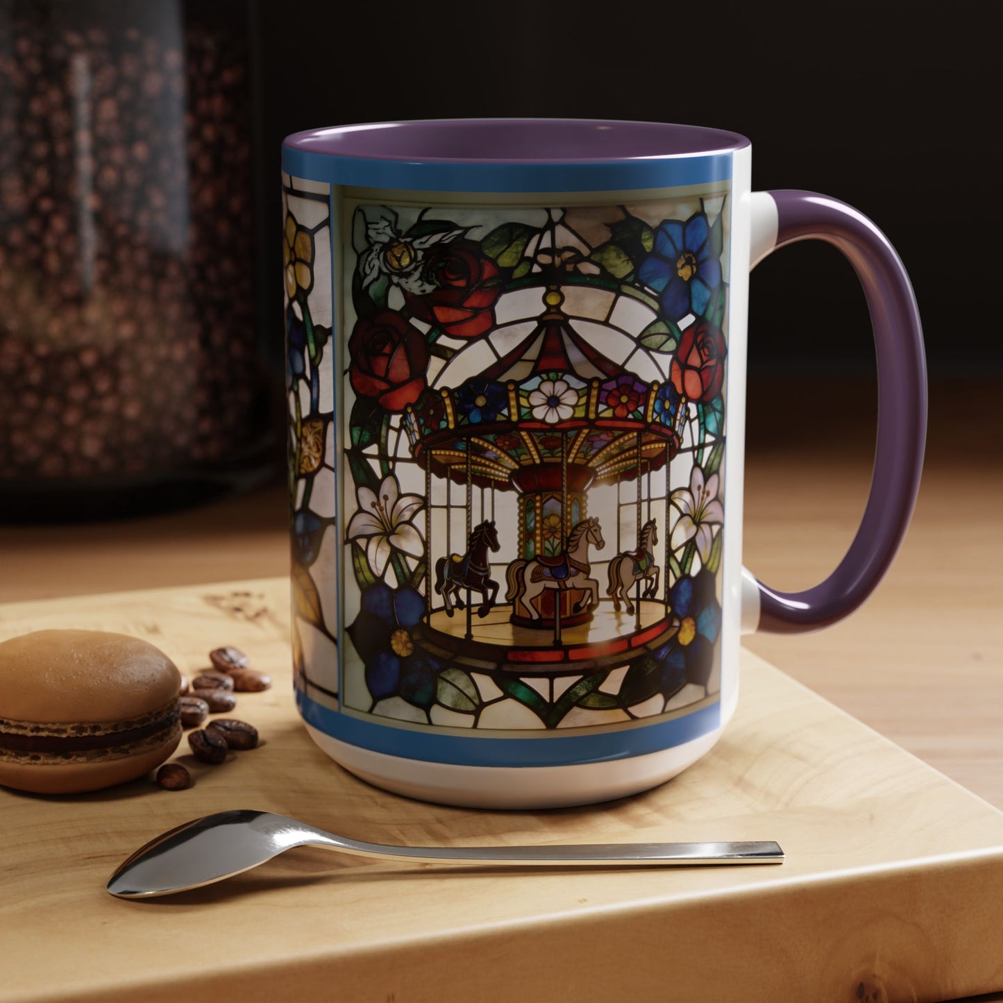 Stained Glass Carousel Accent Coffee Mug (11/15oz)