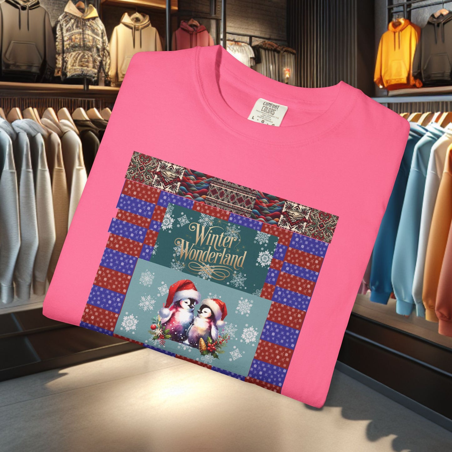 Vintage Winter Wonderland Penguins in Love T-shirt