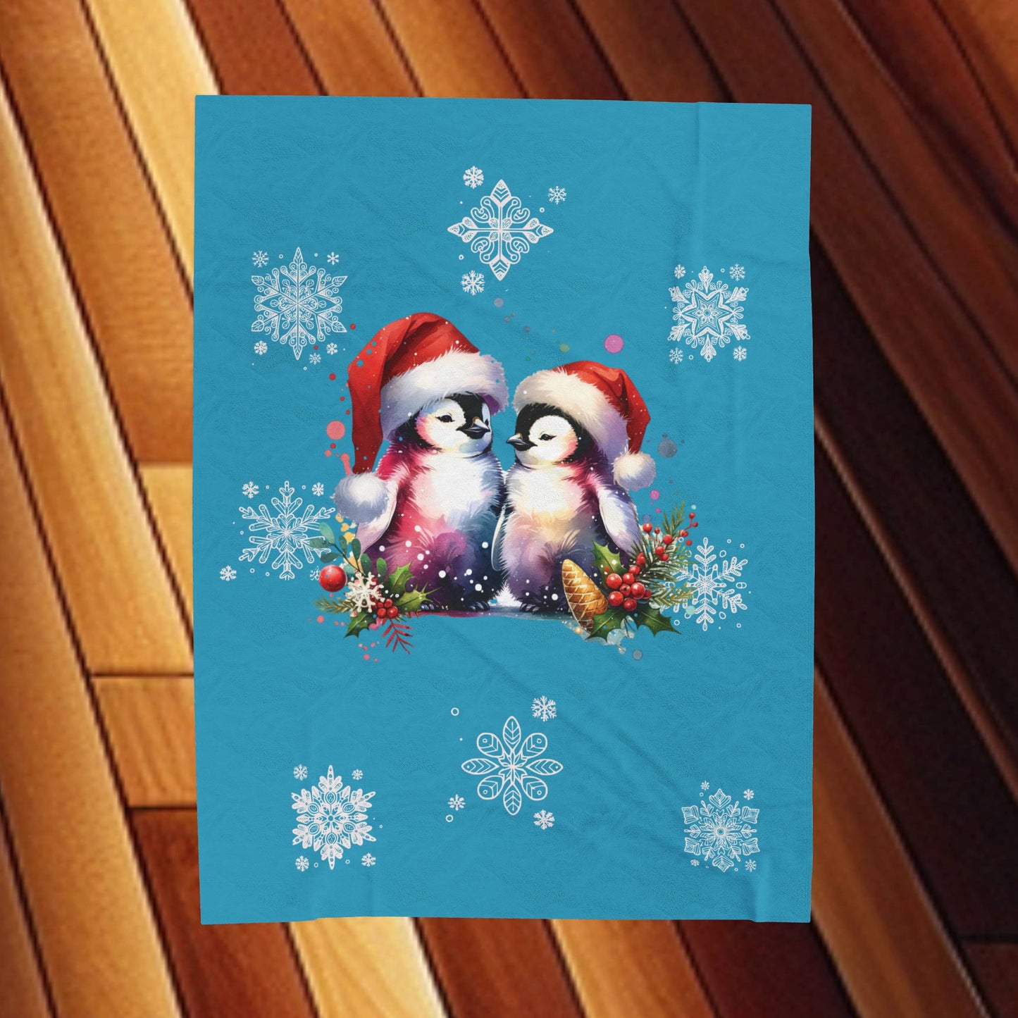 Penguin Love - Velveteen Plush Blanket