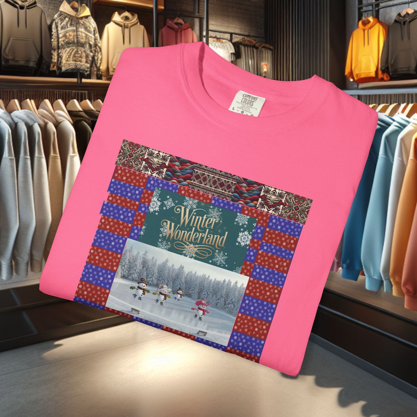 Vintage Winter Wonderland Ice Skating Snowmen/women Tee