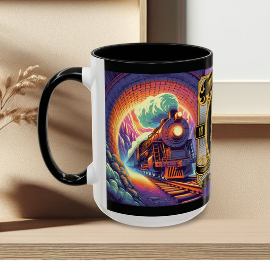 Mug- Steam engine Iron Horse- Accent Coffee Mug (15oz)