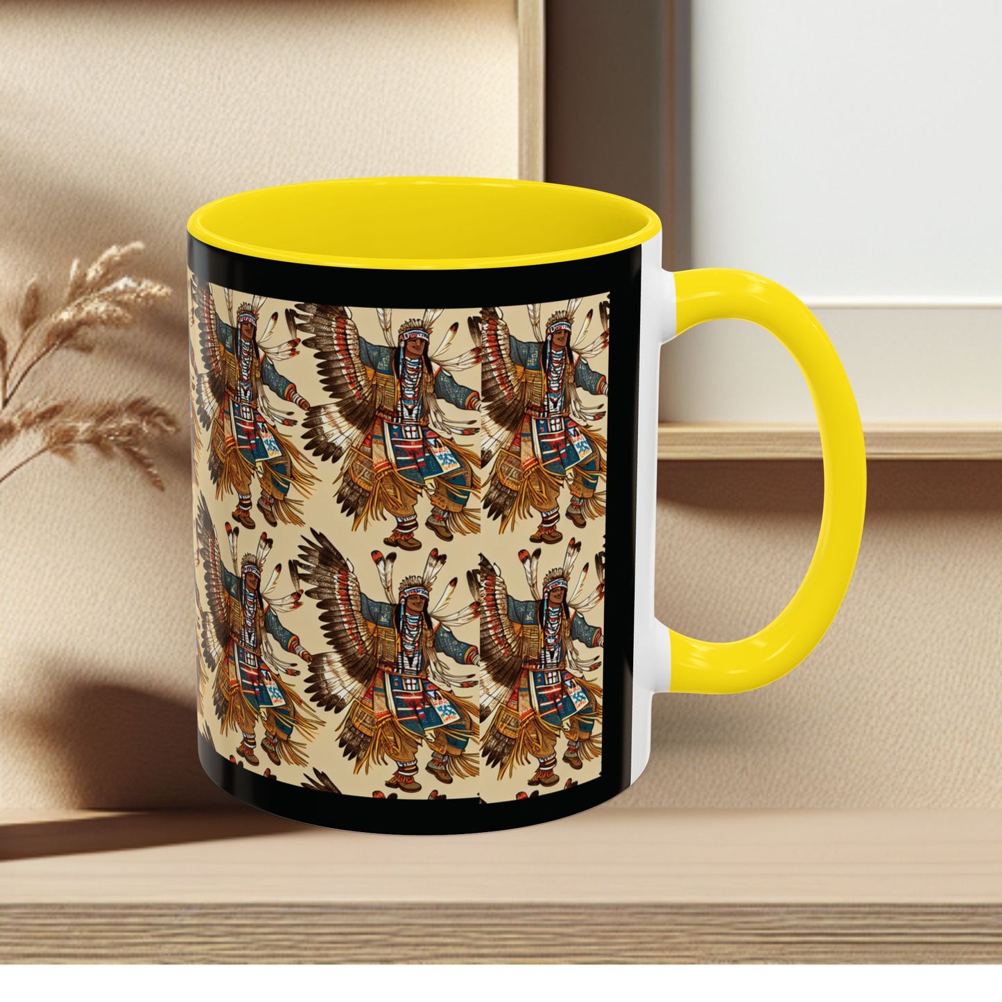 Mug- American Native Dancers Accent Coffee Mug (11, 15oz)