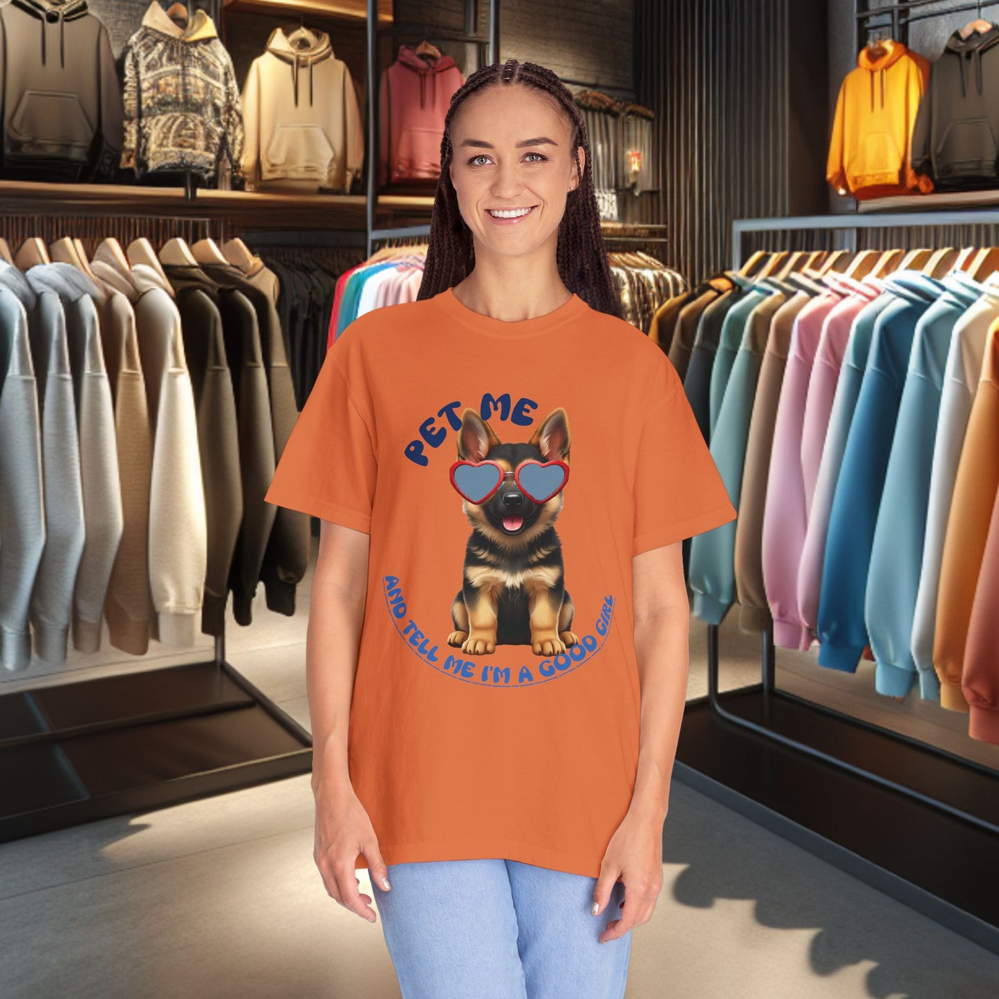 Copy of German Sheperd Puppy Tee — "Pet Me" Dyed T-Shirt